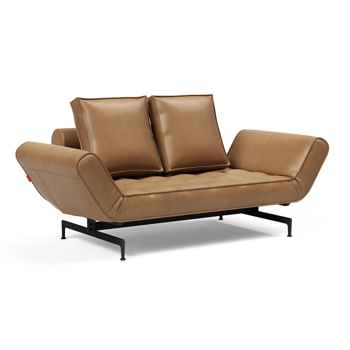 Innovation Living - Ghia Laser Canapé-lit, 2 places, cuir marron (Mix 551 Faunal )