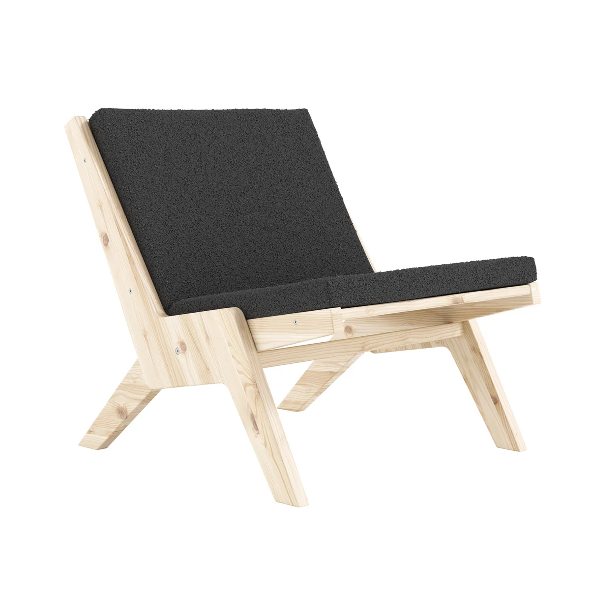 Karup - Sway Lounge Chair avec coussin d'assise, pin naturel / midnight grey Karup - Sway Lounge Chair avec coussin d'assise, pin naturel / midnight grey