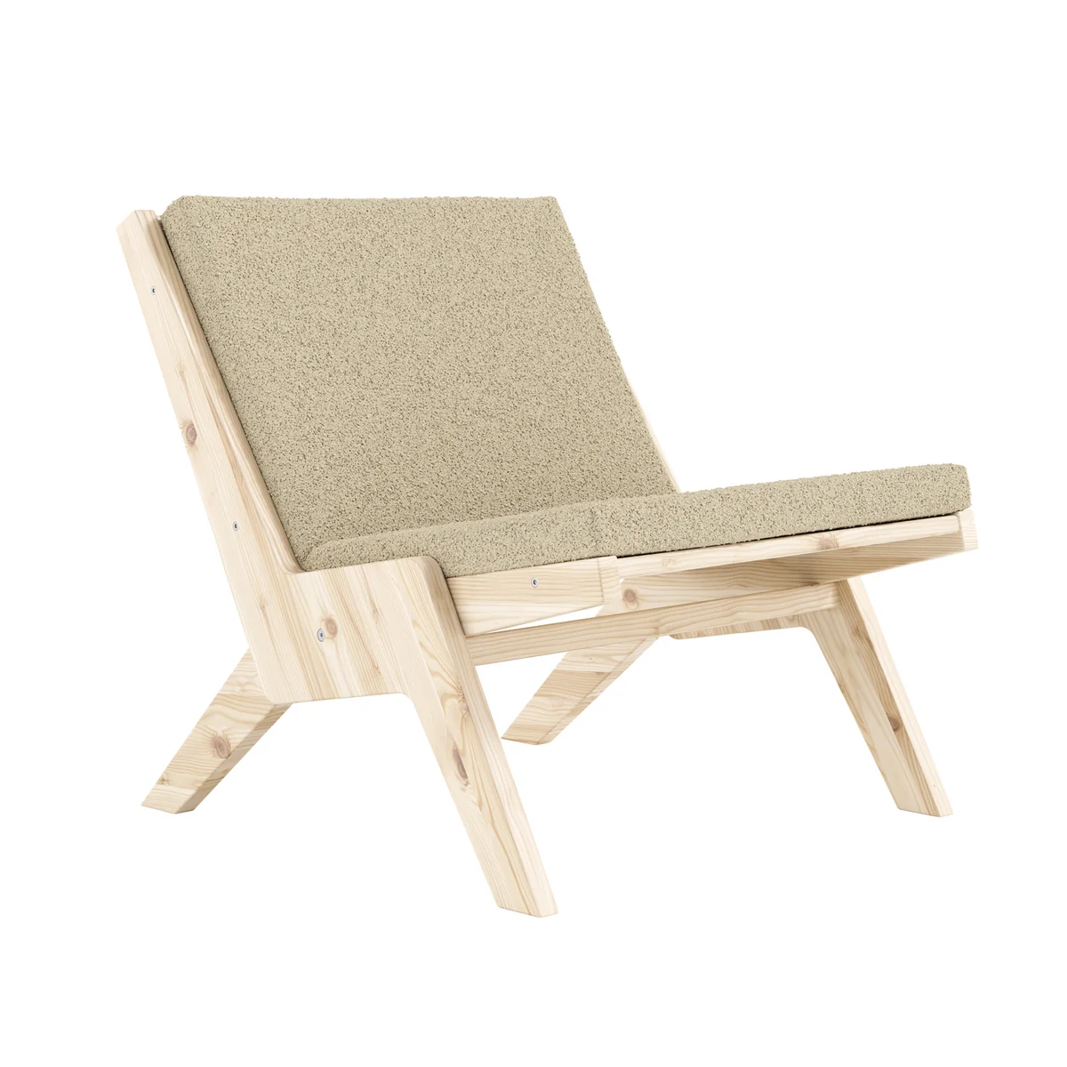 Karup - Sway Lounge Chair avec coussin d'assise, pin naturel / pebble beige Karup - Sway Lounge Chair avec coussin d'assise, pin naturel / pebble beige