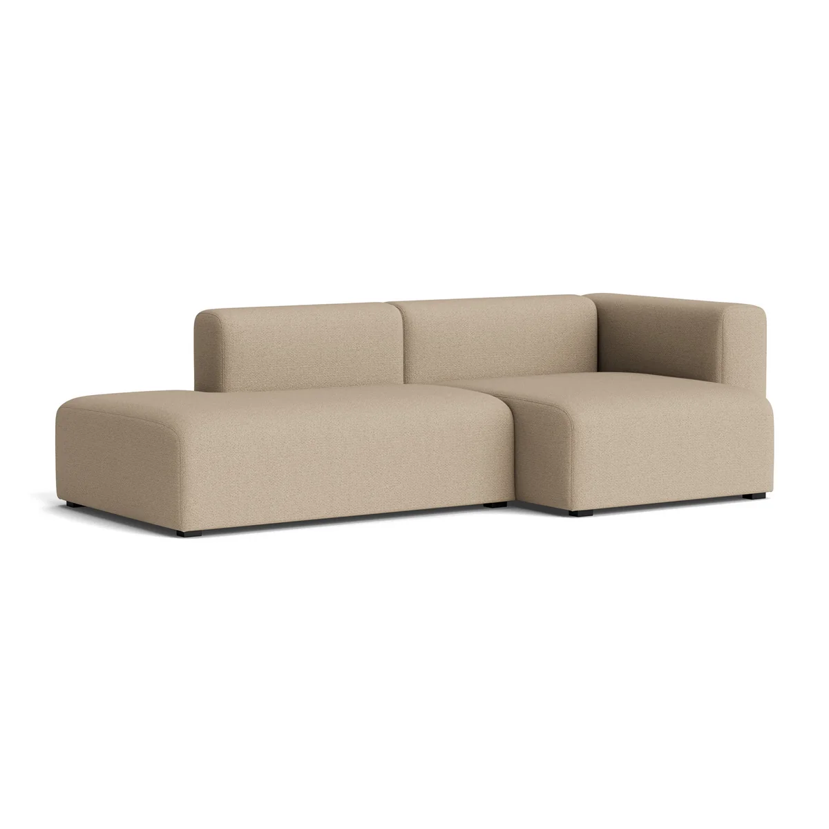 HAY - Mags Sofa 2,5 places, combinaison 3, accoudoir à droite / warm grey (Maglia) (patins en feutre)