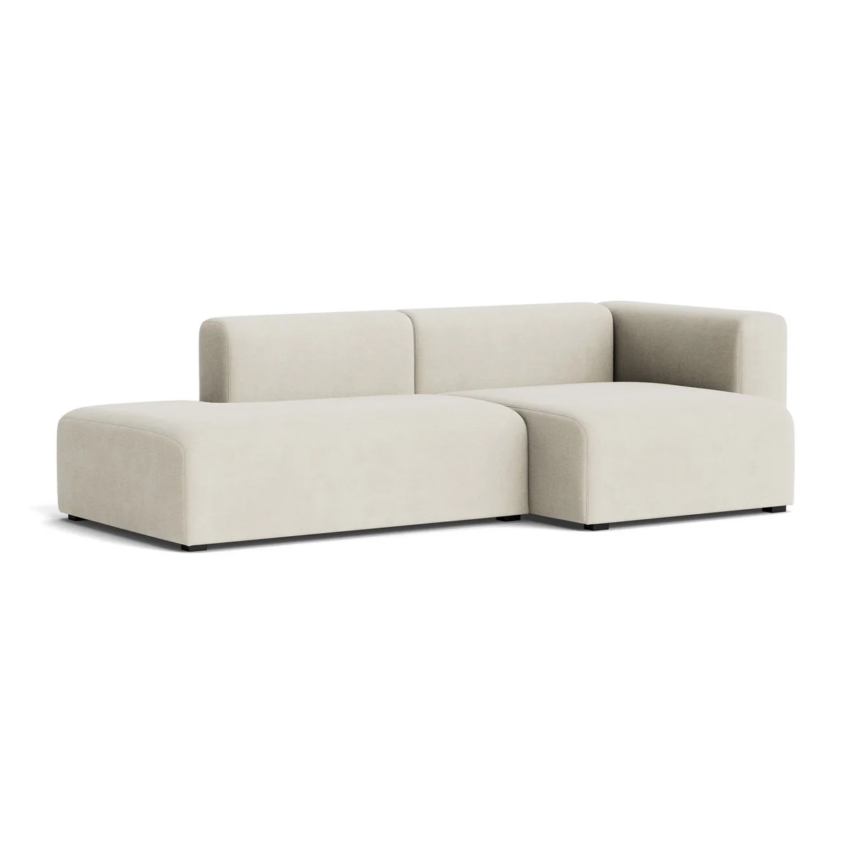 HAY - Mags Sofa 2,5 places, combinaison 3, accoudoir à droite / crème ( Linara 440) (patins en feutre)