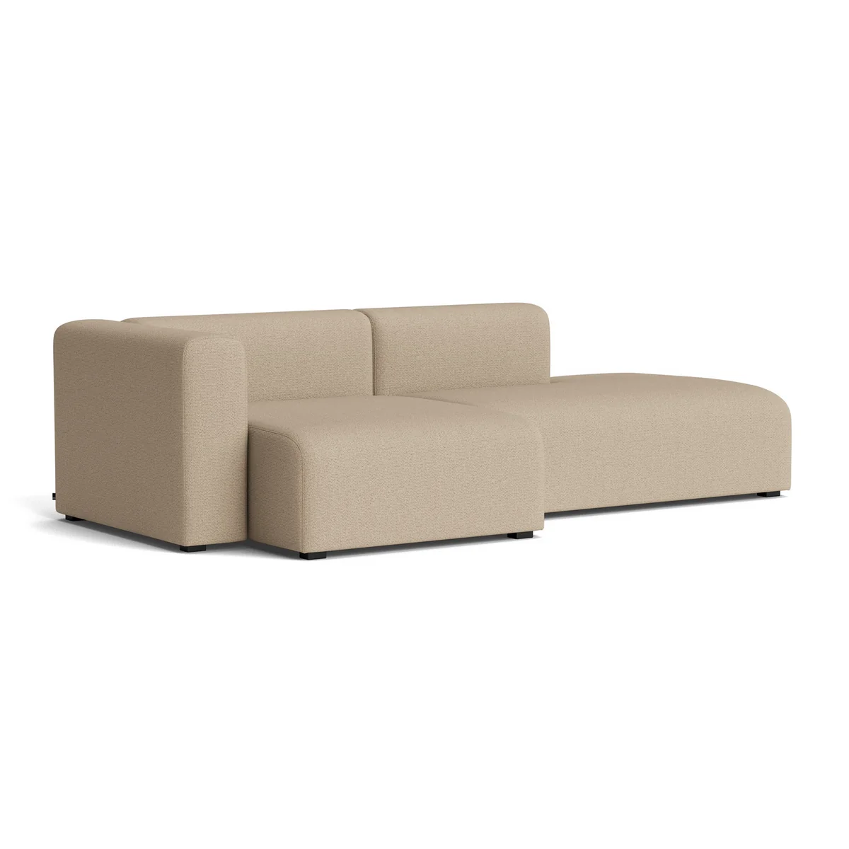 HAY - Mags Sofa 2,5 places, combinaison 3, accoudoir à gauche / warm grey (Maglia) (patins en feutre)