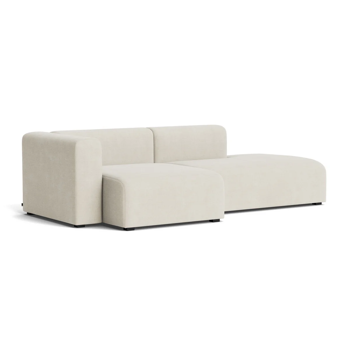 HAY - Mags Sofa 2,5 places, combinaison 3, accoudoir à gauche / crème ( Linara 440) (patins en feutre)