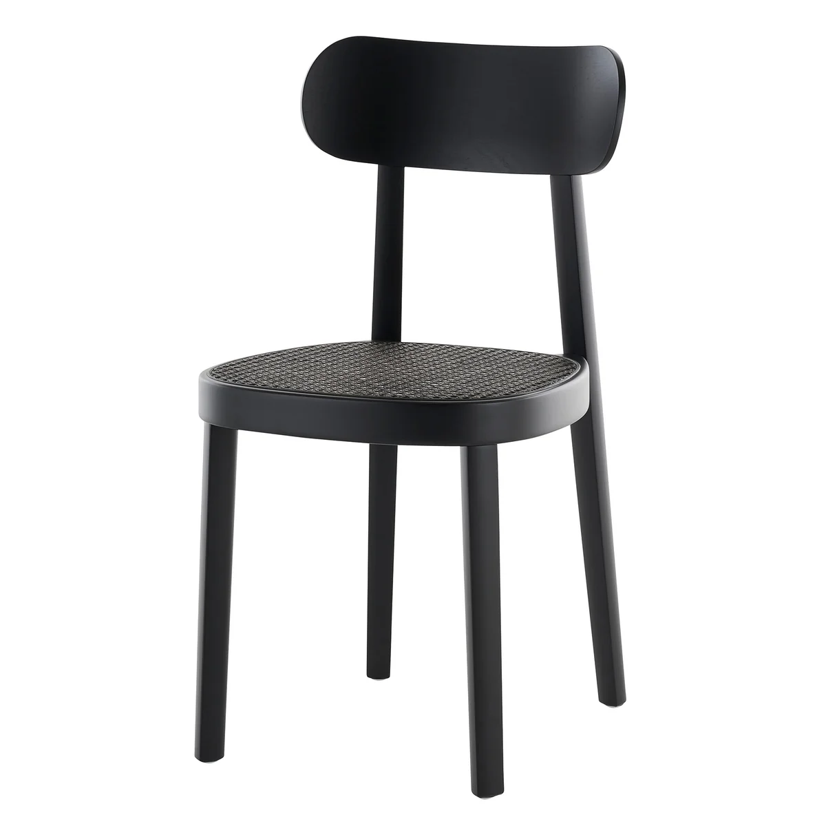 Thonet - 118 Chaise, cannage Dark Melange avec tissu de soutien synthétique / hêtre teinté noir (TP 29) Thonet - 118 Chaise, cannage Dark Melange avec tissu de soutien synthétique / hêtre teinté noir (TP 29)
