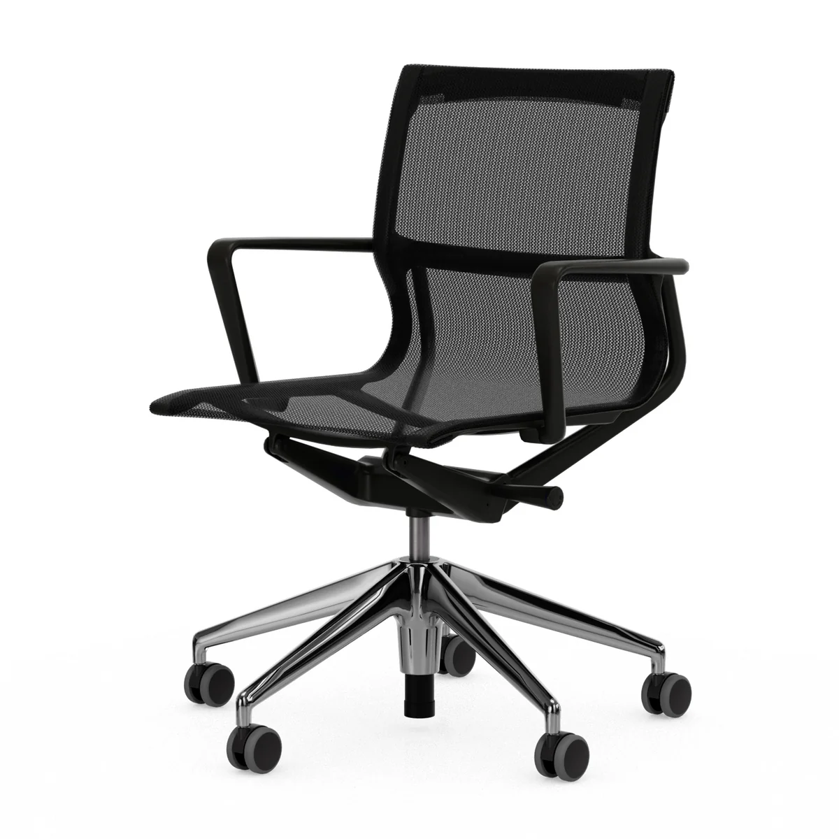Vitra - Siège de bureau Physix, piétement aluminium poli, TrioKnit black pear / noir profond (roulettes pour sols durs) Vitra - Siège de bureau Physix, piétement aluminium poli, TrioKnit black pear / noir profond (roulettes pour sols durs)