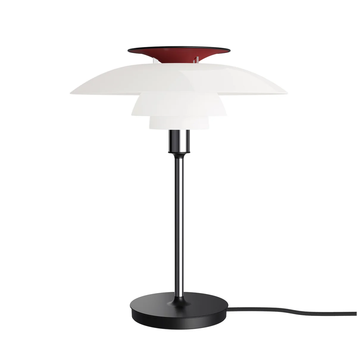 Louis Poulsen - PH80 lampe de table, blanc opale / chromé brillant Louis Poulsen - PH80 lampe de table, blanc opale / chromé brillant