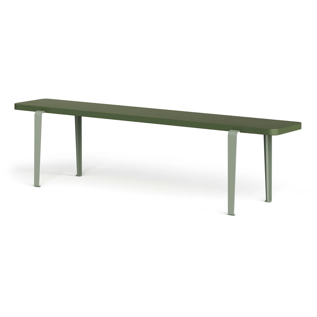 TipToe - LOU Banc, 170 x 30 cm, hêtre vert olive (RAL 6003) / gris eucalyptus