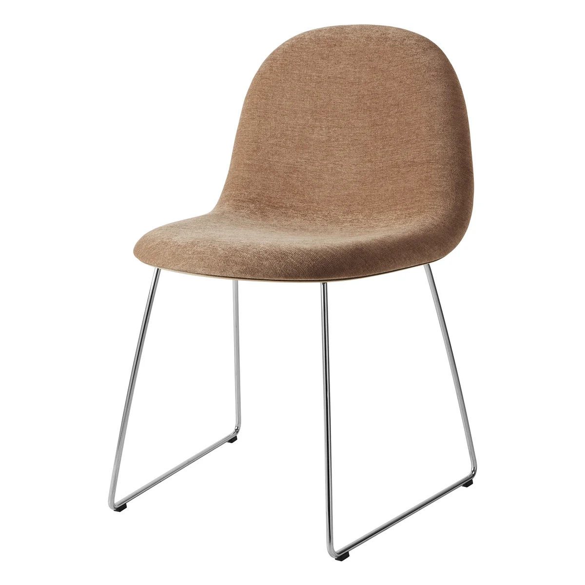 GUBI - Chaise 3D, inox poli / noyer/ marron orange (Belsuede Special FR 132 by Dedar) GUBI - Chaise 3D, inox poli / noyer/ marron orange (Belsuede Special FR 132 by Dedar)
