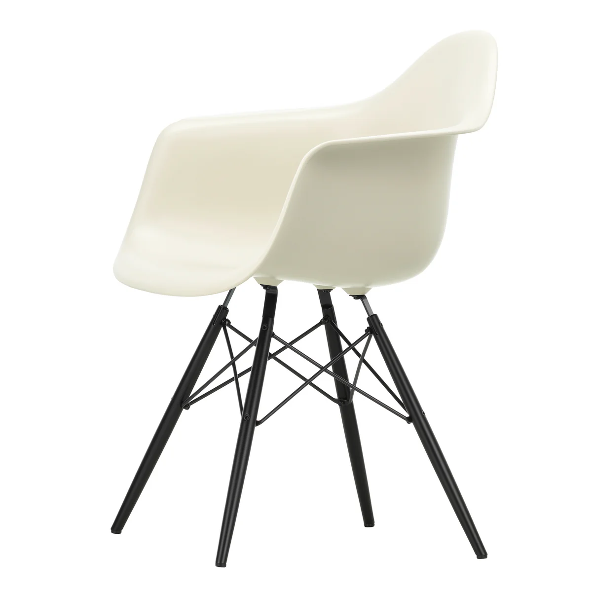 Vitra - Eames Plastic Armchair DAW RE, érable noir / galet (patins en feutre basic dark) Vitra - Eames Plastic Armchair DAW RE, érable noir / galet (patins en feutre basic dark)