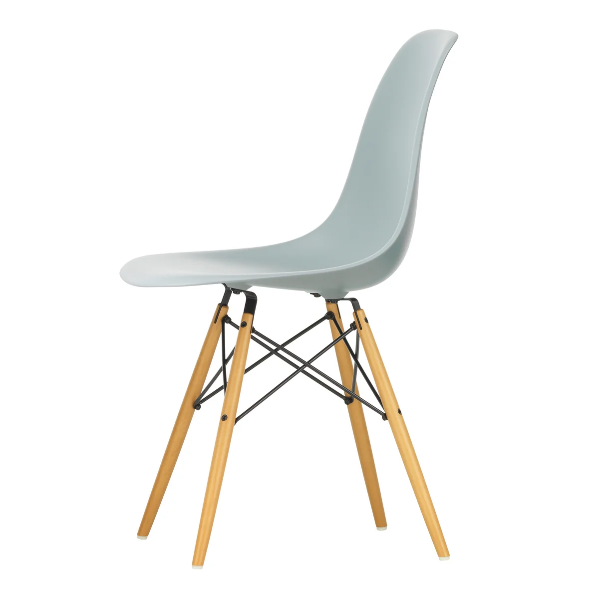 Vitra - Eames Plastic Side Chair DSW RE, érable jaunâtre / gris clair (patins feutrés baisc dark)