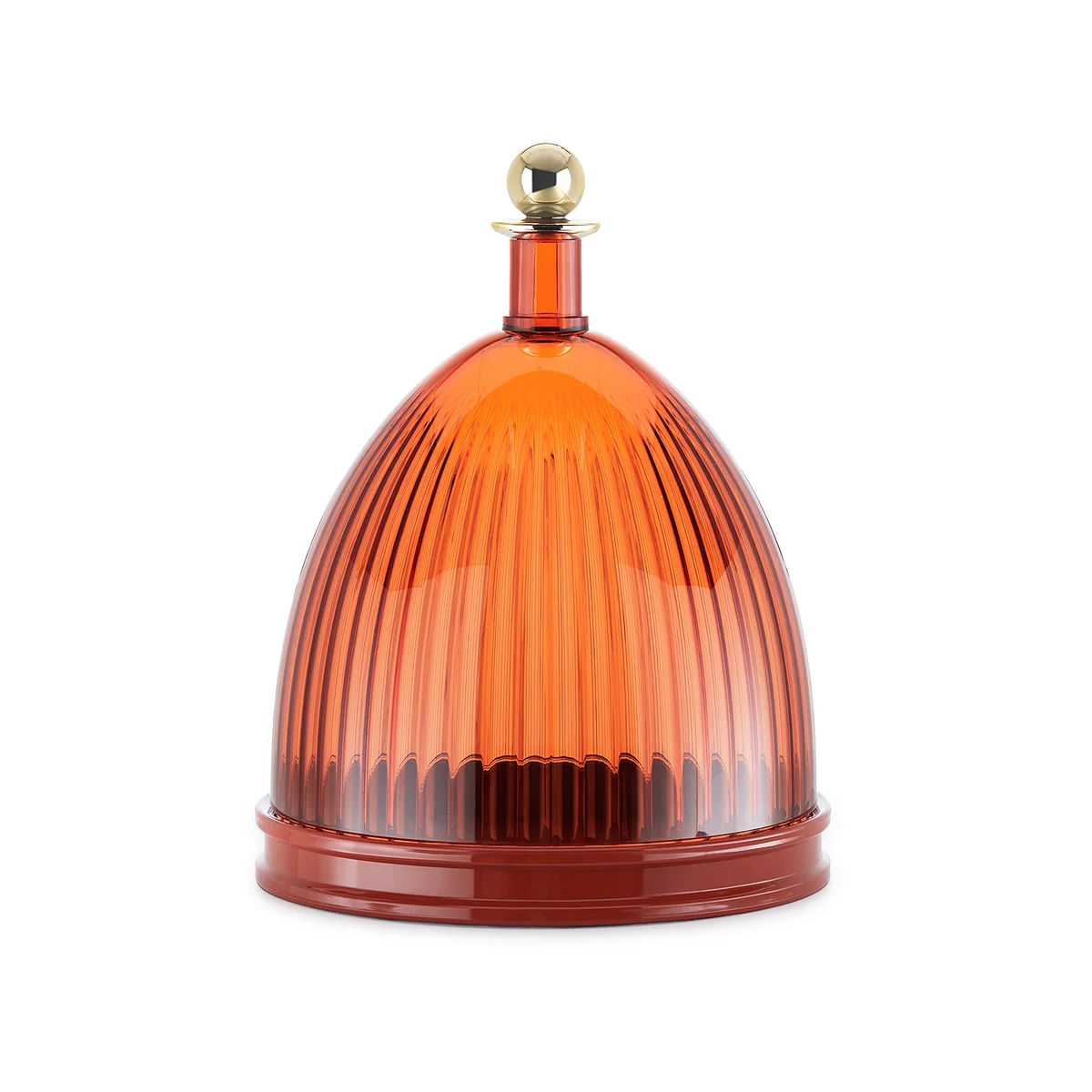 Kartell - La Coupole Plateau avec cloche, ambre / rouge brique