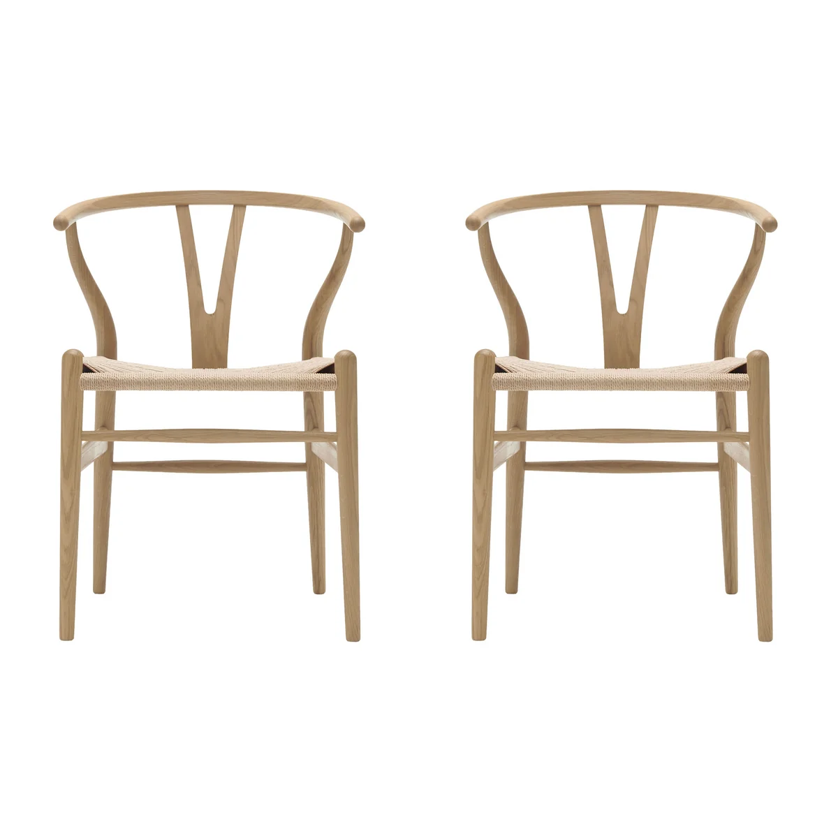 Carl Hansen - CH24 Wishbone Chair, chêne savonné / osier naturel (lot de 2) Carl Hansen - CH24 Wishbone Chair, chêne savonné / osier naturel (lot de 2)