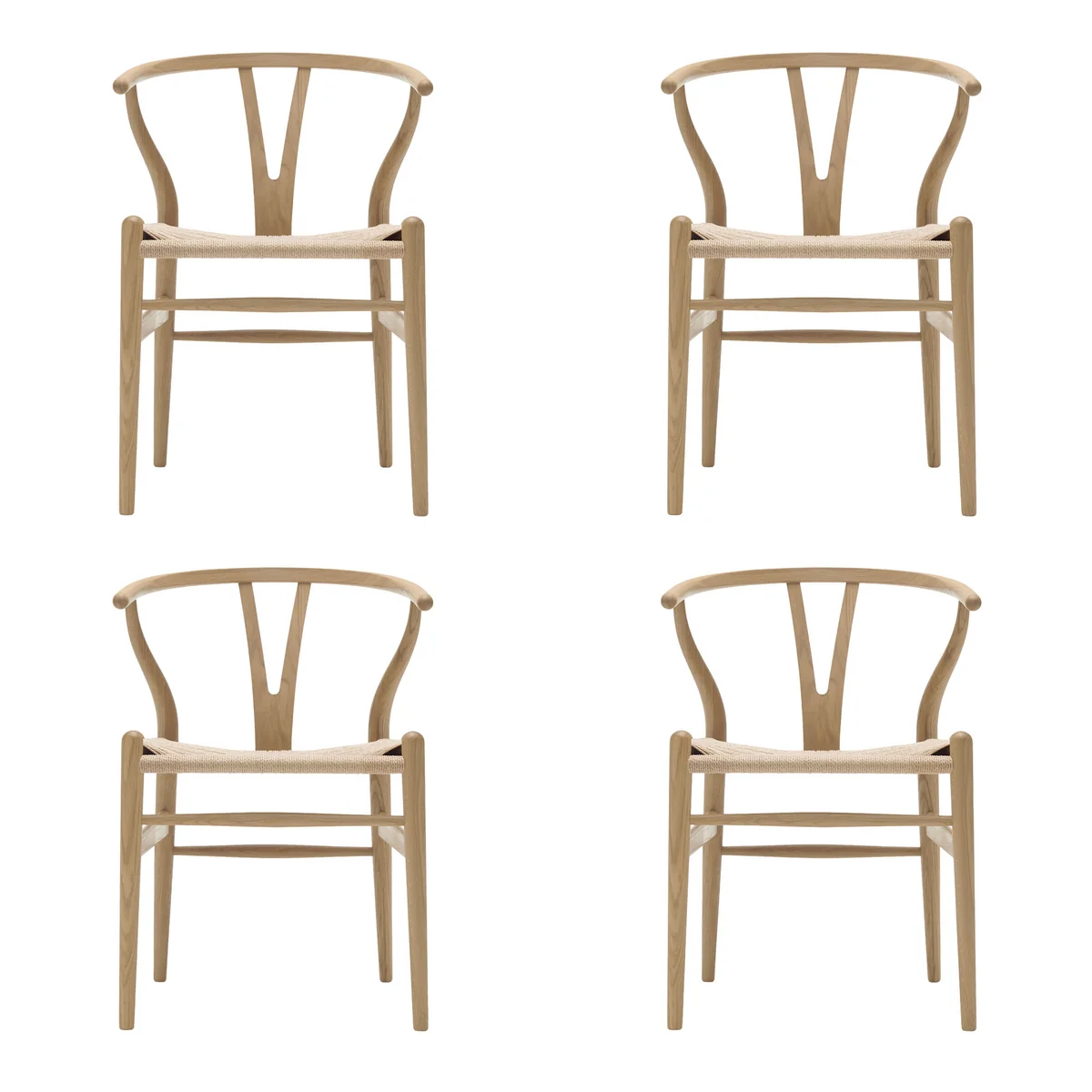 Carl Hansen - CH24 Wishbone Chair, chêne savonné / osier naturel (lot de 4) Carl Hansen - CH24 Wishbone Chair, chêne savonné / osier naturel (lot de 4)