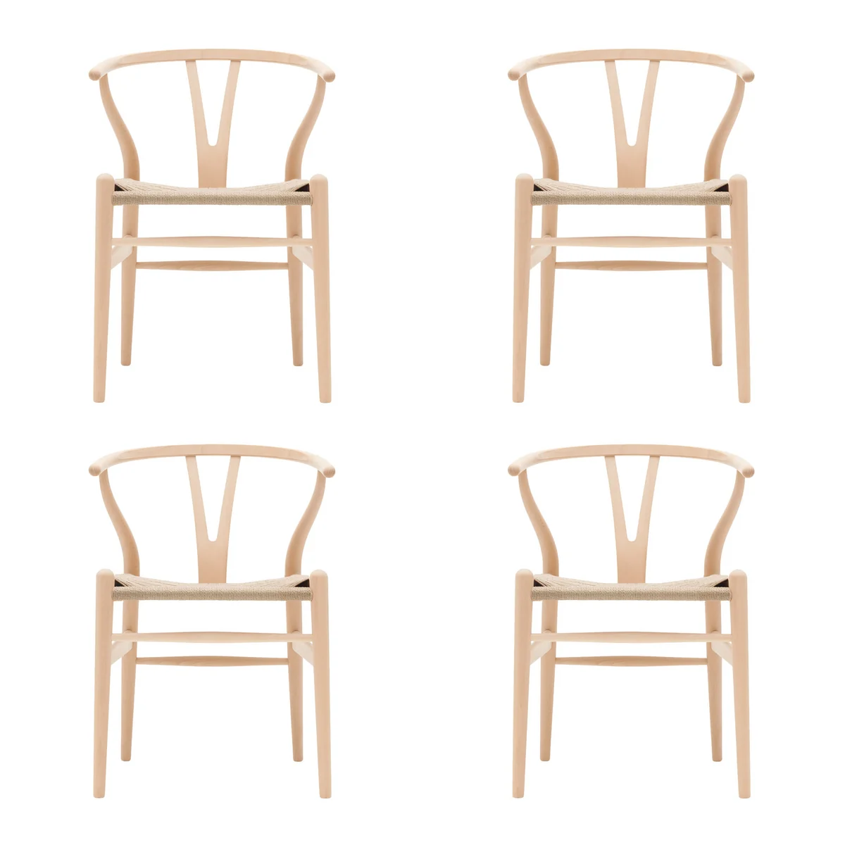 Carl Hansen - CH24 Wishbone Chair, hêtre savonné / tressage naturel (lot de 4) Carl Hansen - CH24 Wishbone Chair, hêtre savonné / tressage naturel (lot de 4)