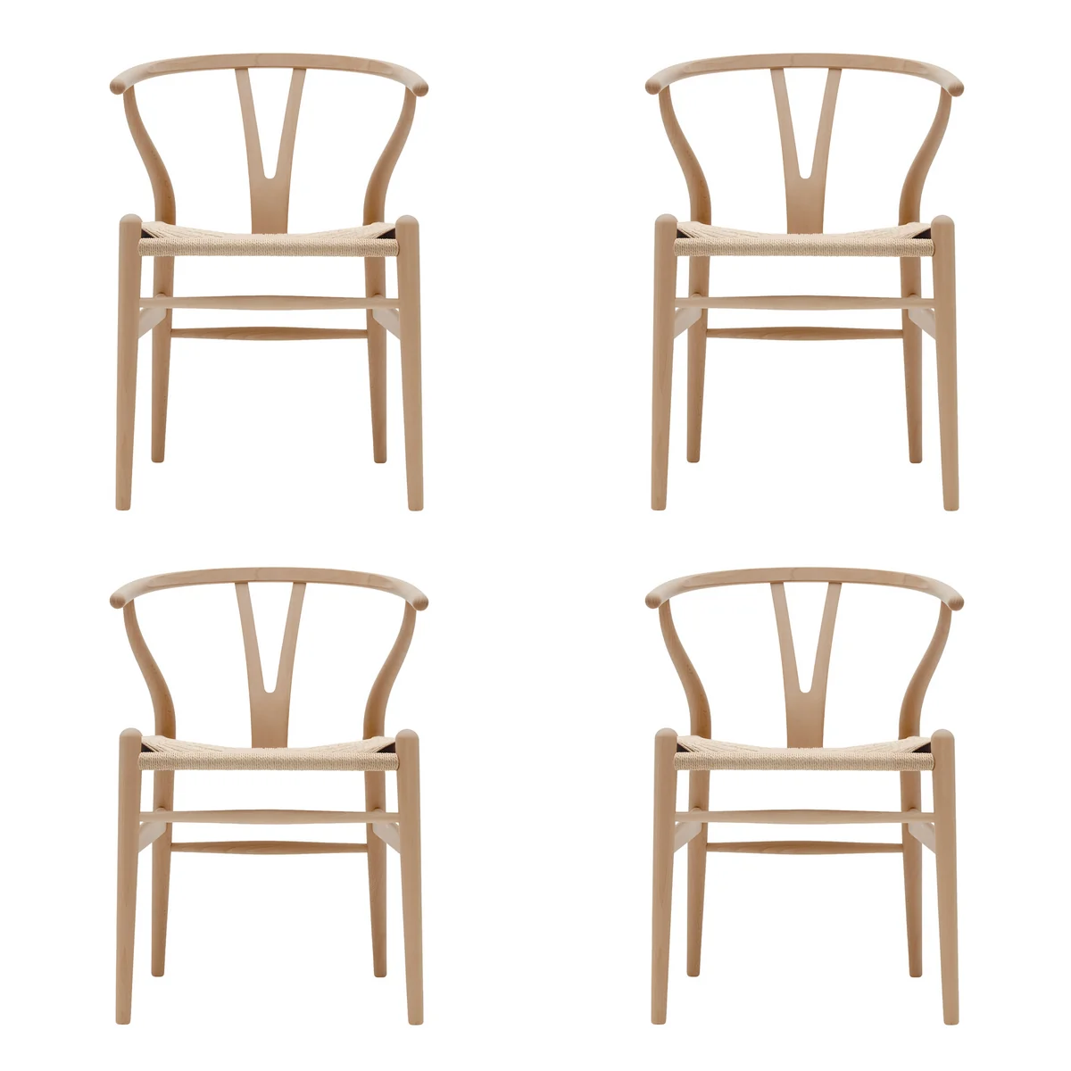 Carl Hansen - CH24 Wishbone Chair, hêtre huilé / osier naturel (lot de 4) Carl Hansen - CH24 Wishbone Chair, hêtre huilé / osier naturel (lot de 4)