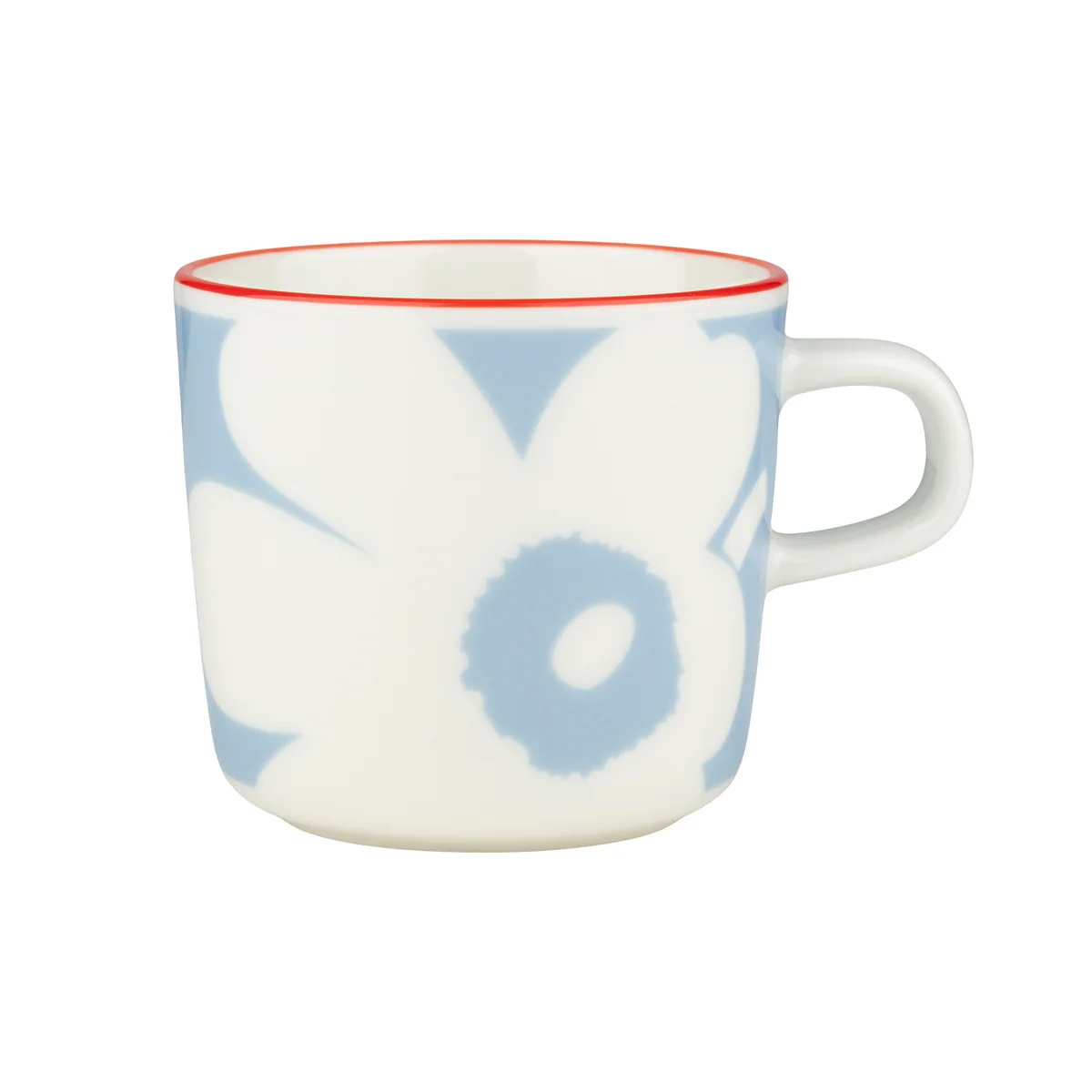 Marimekko - Oiva Juhla Unikko Tasse à café 200 ml, white / light blue / orange red
