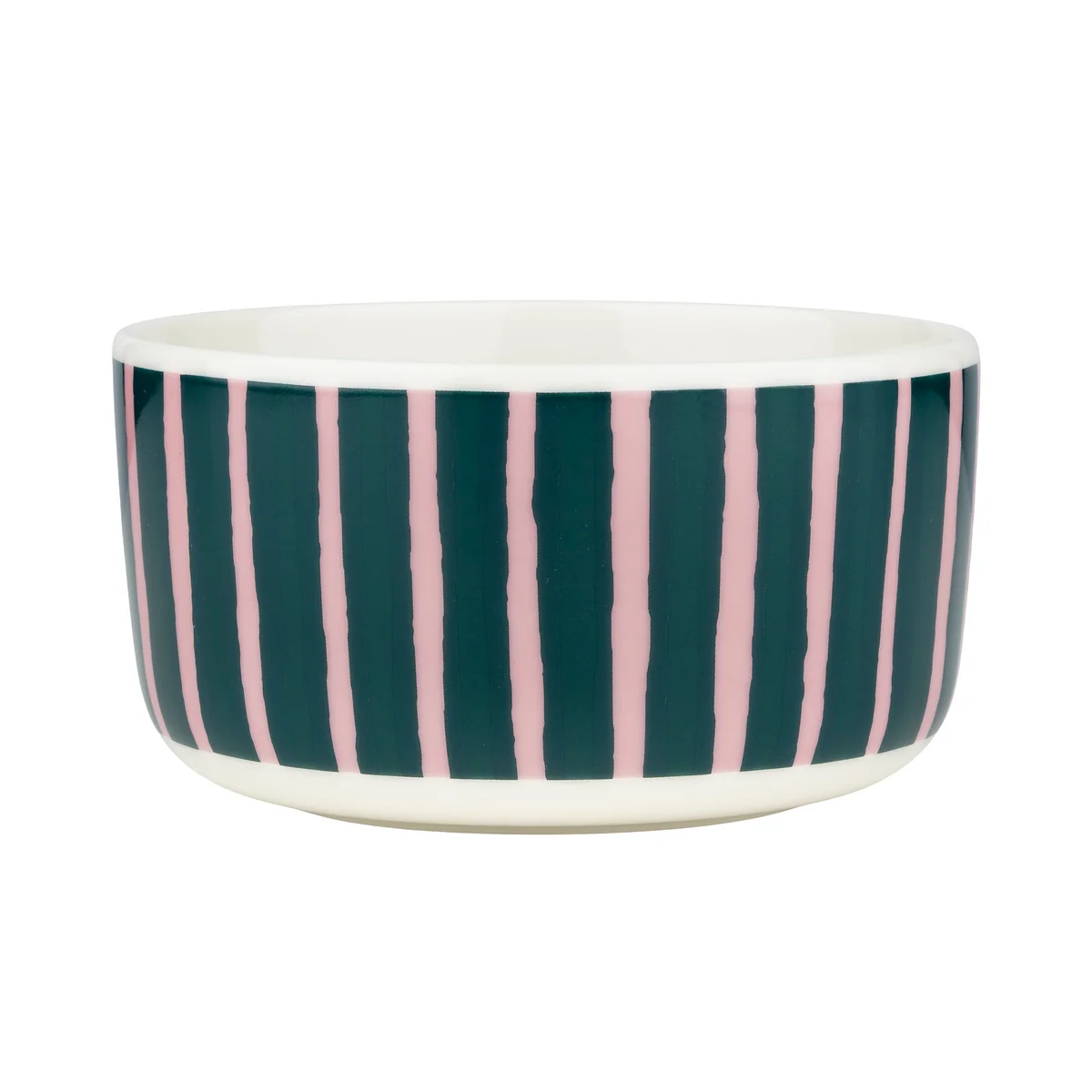 Marimekko - Oiva Piccolo bol, 500 ml, white / pink / dark green Marimekko - Oiva Piccolo bol, 500 ml, white / pink / dark green