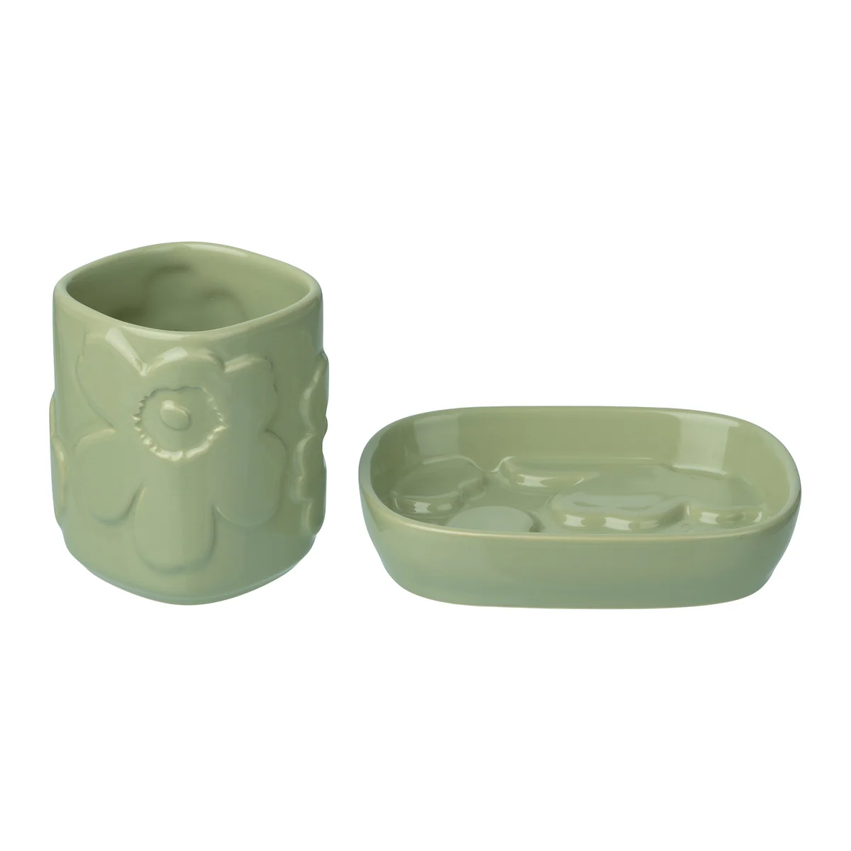 Marimekko - Unikko porte-savon et gobelet pour dentifrice, pear