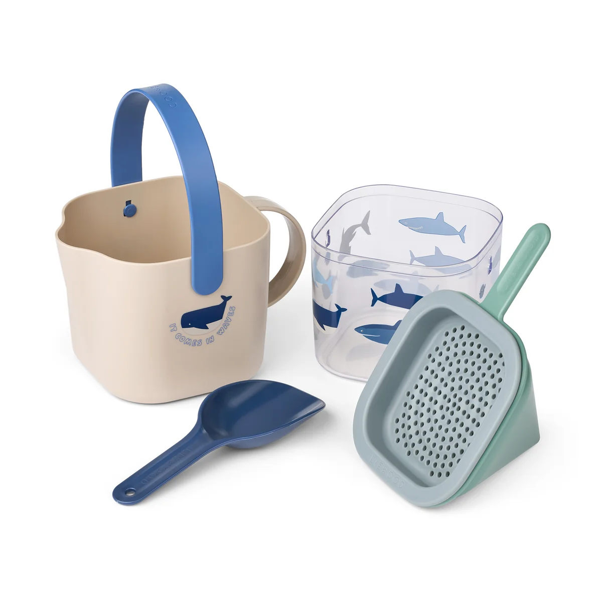 LIEWOOD - Roald Ensemble de bac à sable, shark / dove blue (5 pièces)