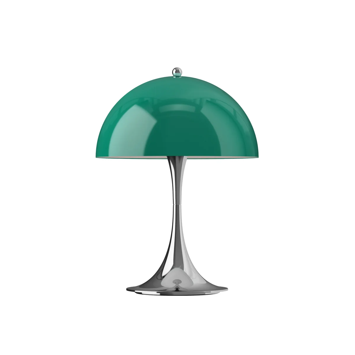 Louis Poulsen - Lampe de table LED rechargeable « Panthella 250 Portable V3 », chrome / vert opale d'origine Louis Poulsen - Lampe de table LED rechargeable « Panthella 250 Portable V3 », chrome / vert opale d'origine