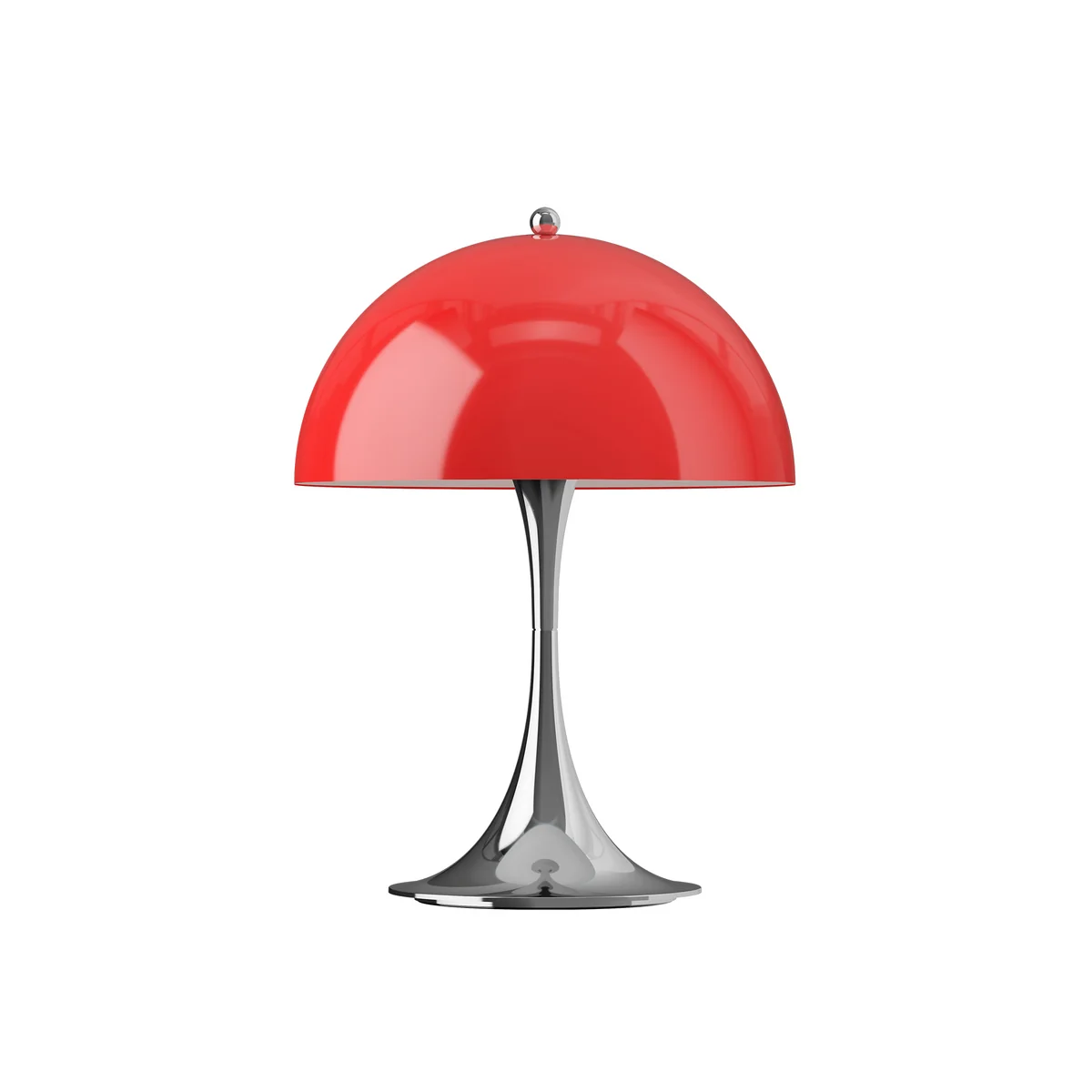 Louis Poulsen - Lampe de table LED rechargeable « Panthella 250 Portable V3 », chrome / rouge opale d'origine Louis Poulsen - Lampe de table LED rechargeable « Panthella 250 Portable V3 », chrome / rouge opale d'origine