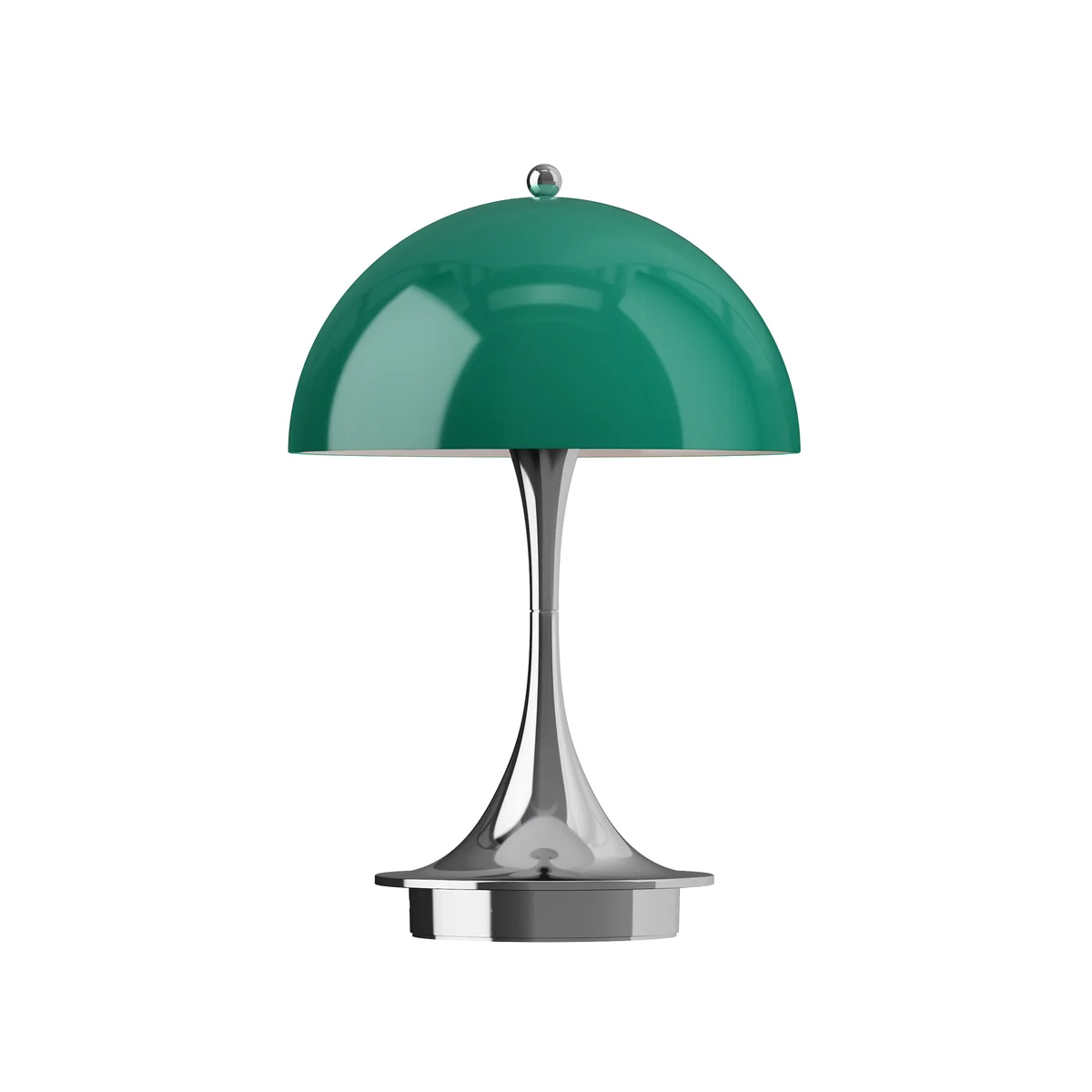 Louis Poulsen - Panthella 160 Portable V3 Lampe de table à LED rechargeable, chrome / opale vert original Louis Poulsen - Panthella 160 Portable V3 Lampe de table à LED rechargeable, chrome / opale vert original