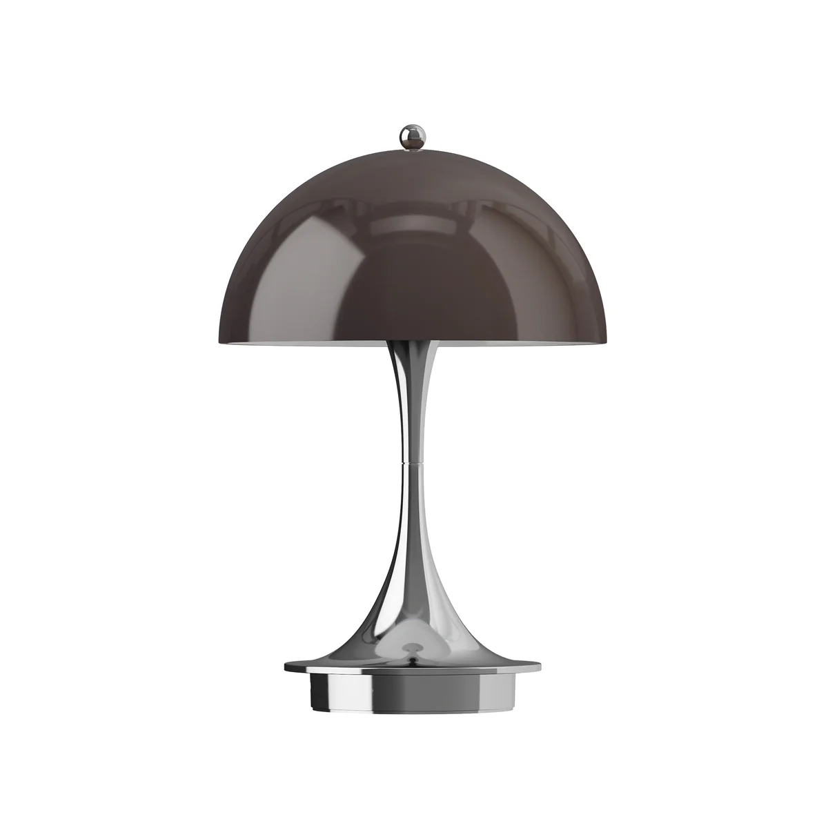 Louis Poulsen - Panthella 160 Portable V3 Lampe de table à LED rechargeable, chromée / opale originale brune Louis Poulsen - Panthella 160 Portable V3 Lampe de table à LED rechargeable, chromée / opale originale brune