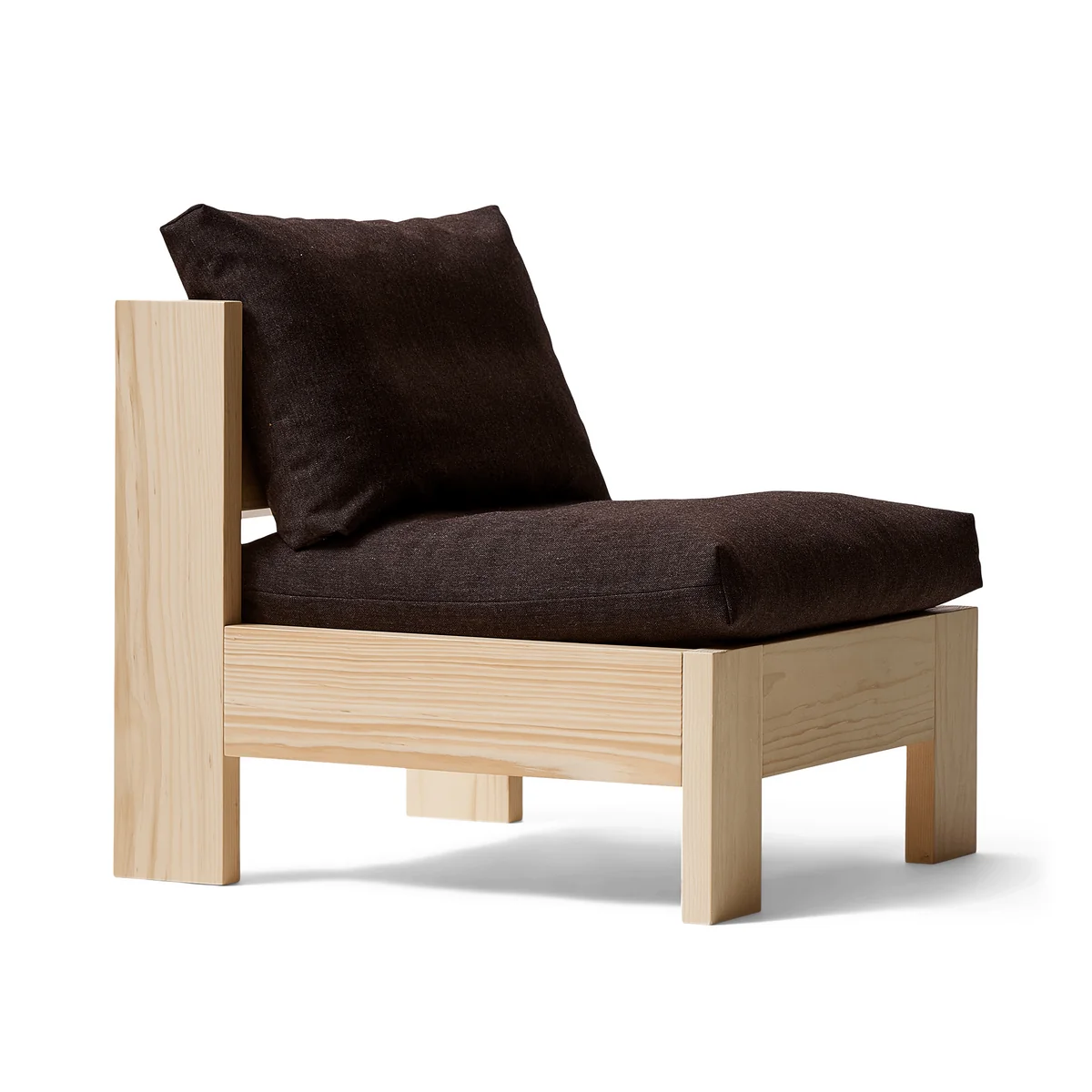 Form & Refine - Icon Fauteuil de salon, pin laqué mat / marron foncé (tissu Kvardat 0370)