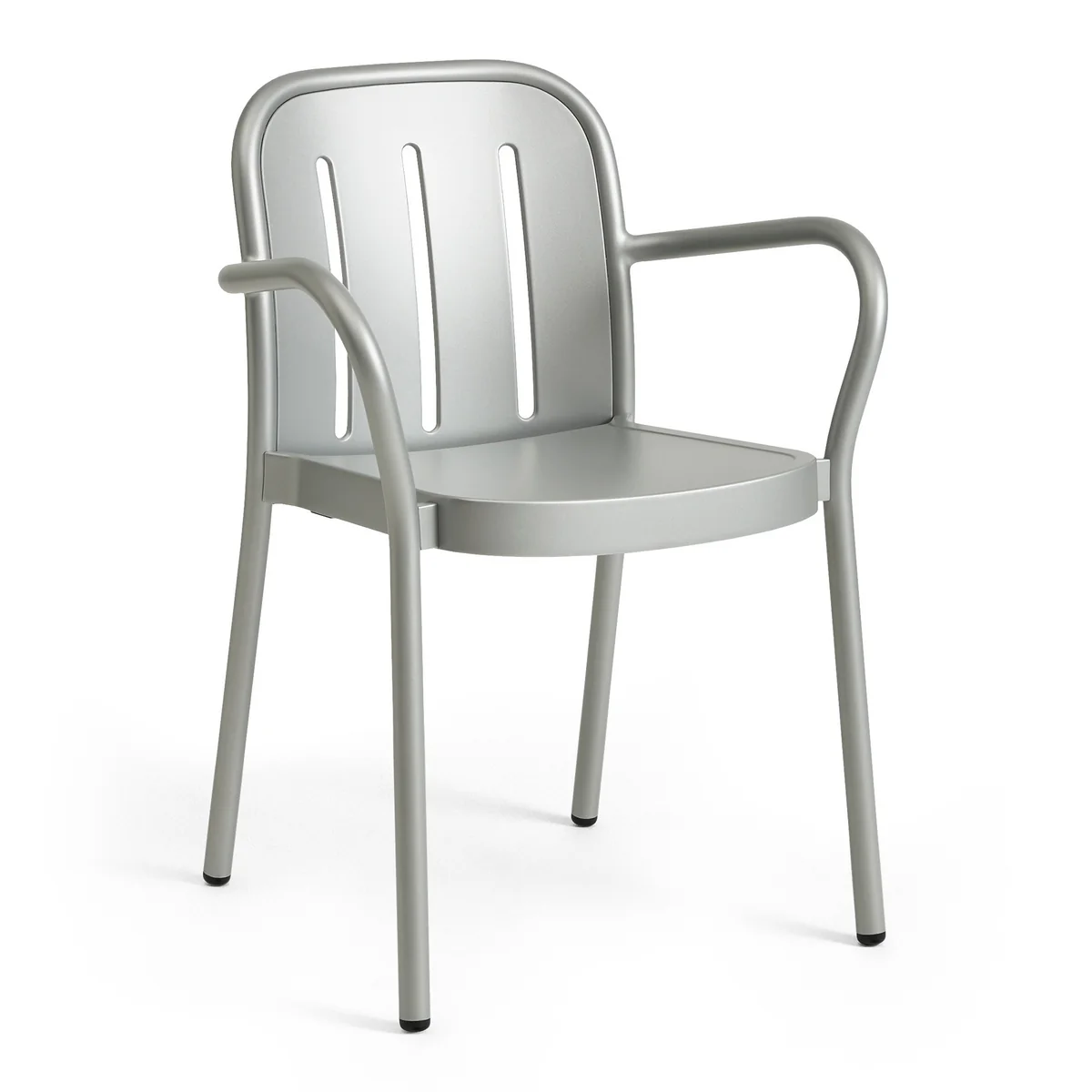 HAY Chaise de jardin avec accoudoirs en m&eacute;tal gris argent&eacute; Deville - 