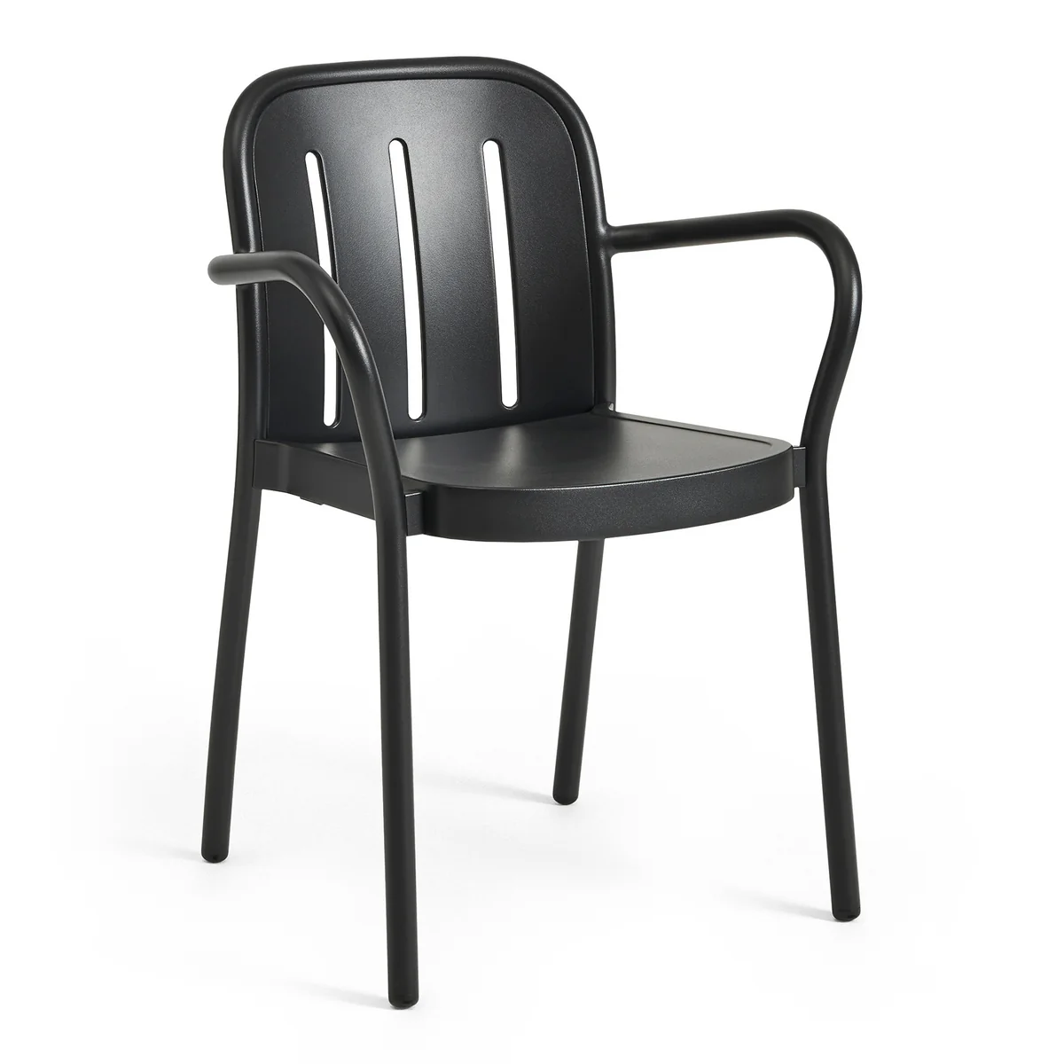 HAY Chaise de jardin avec accoudoirs en m&eacute;tal anthracite Deville - 