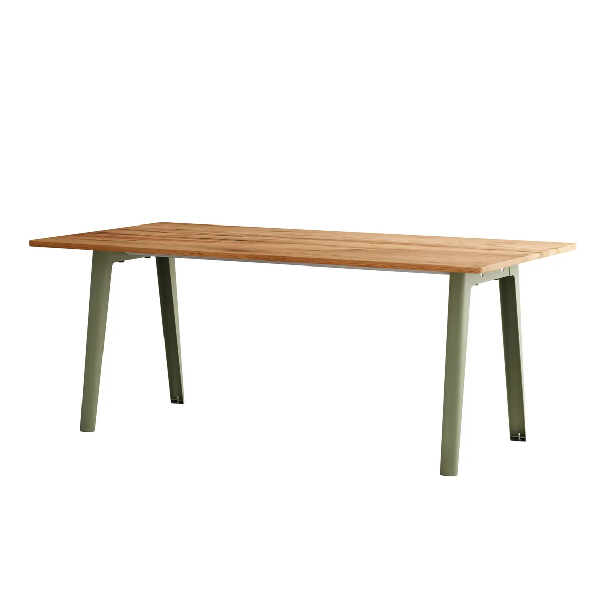 TipToe - NEW MODERN Table de salle à manger 95 x 190 cm, vieux bois recyclé / vert kaki