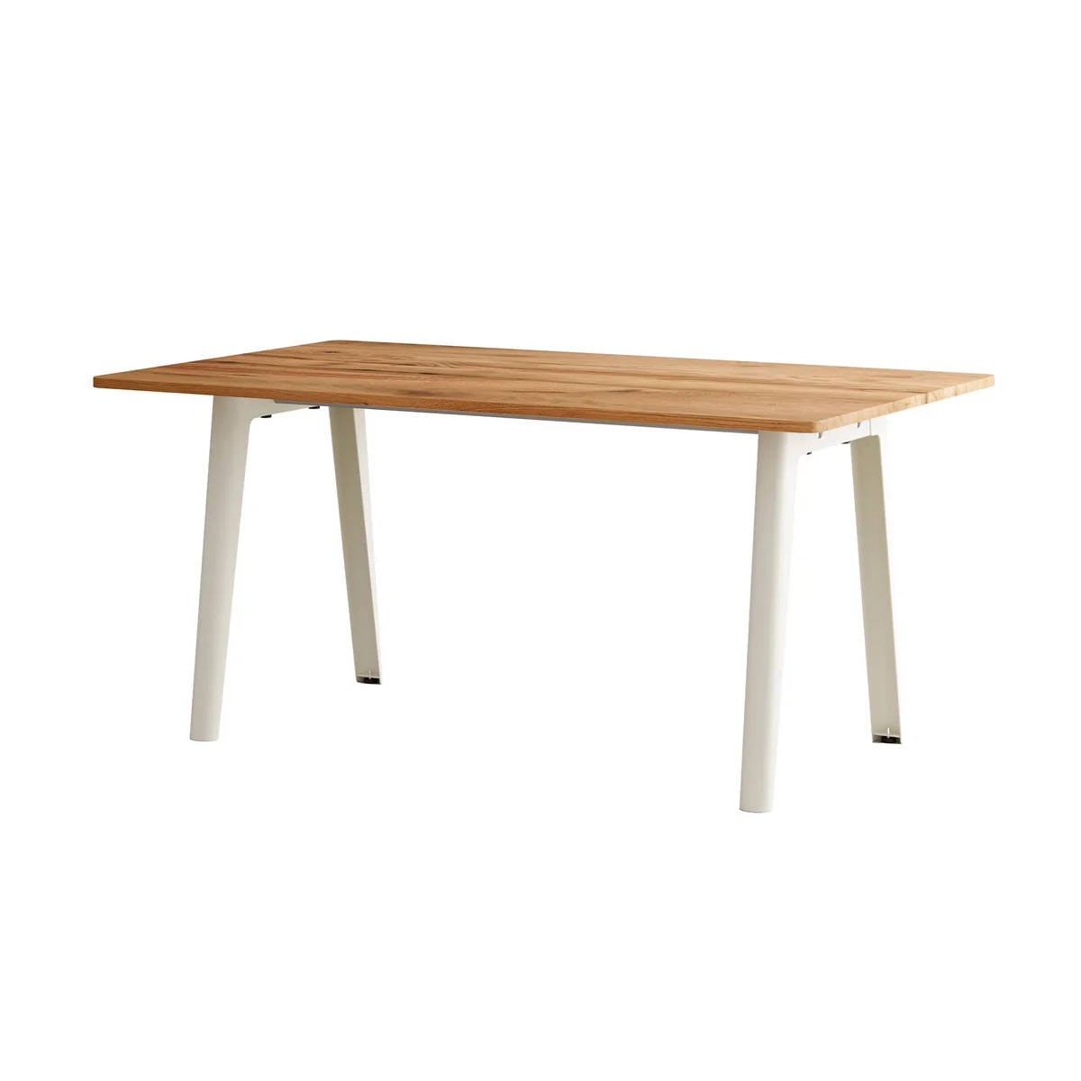 TipToe - NEW MODERN Table de salle à manger 95 x 160 cm, vieux bois recyclé / cream white