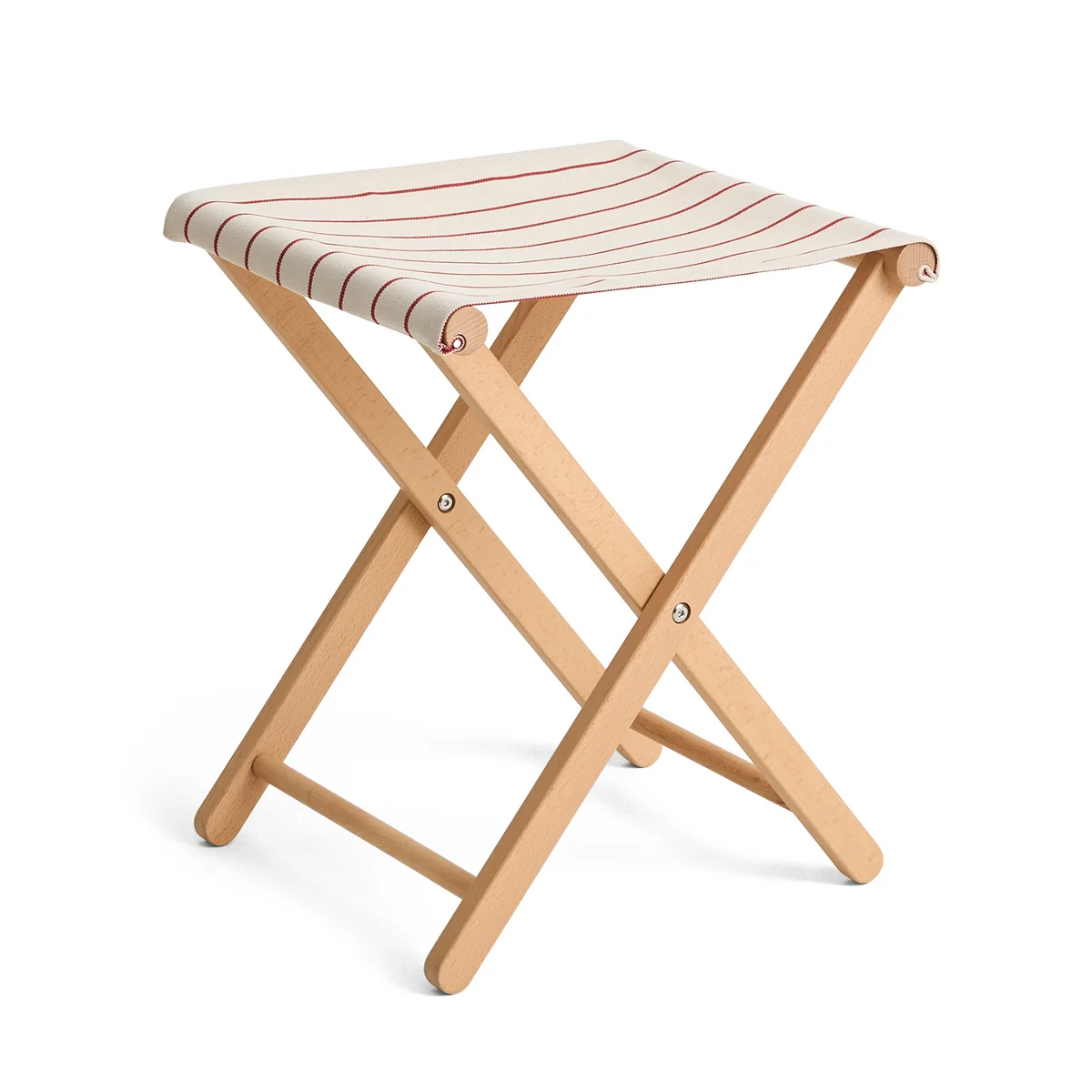 HAY - Outdoor Market Tabouret pliant, beige avec bandes rouges HAY - Outdoor Market Tabouret pliant, beige avec bandes rouges