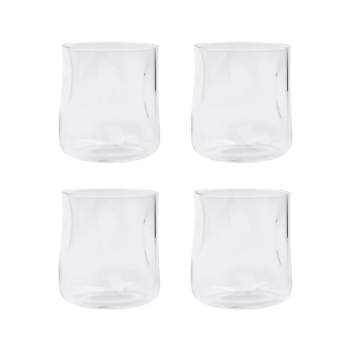 House Doctor - Sand Verre, H9 cm, transparent (set de 4) House Doctor - Sand Verre, H9 cm, transparent (set de 4)