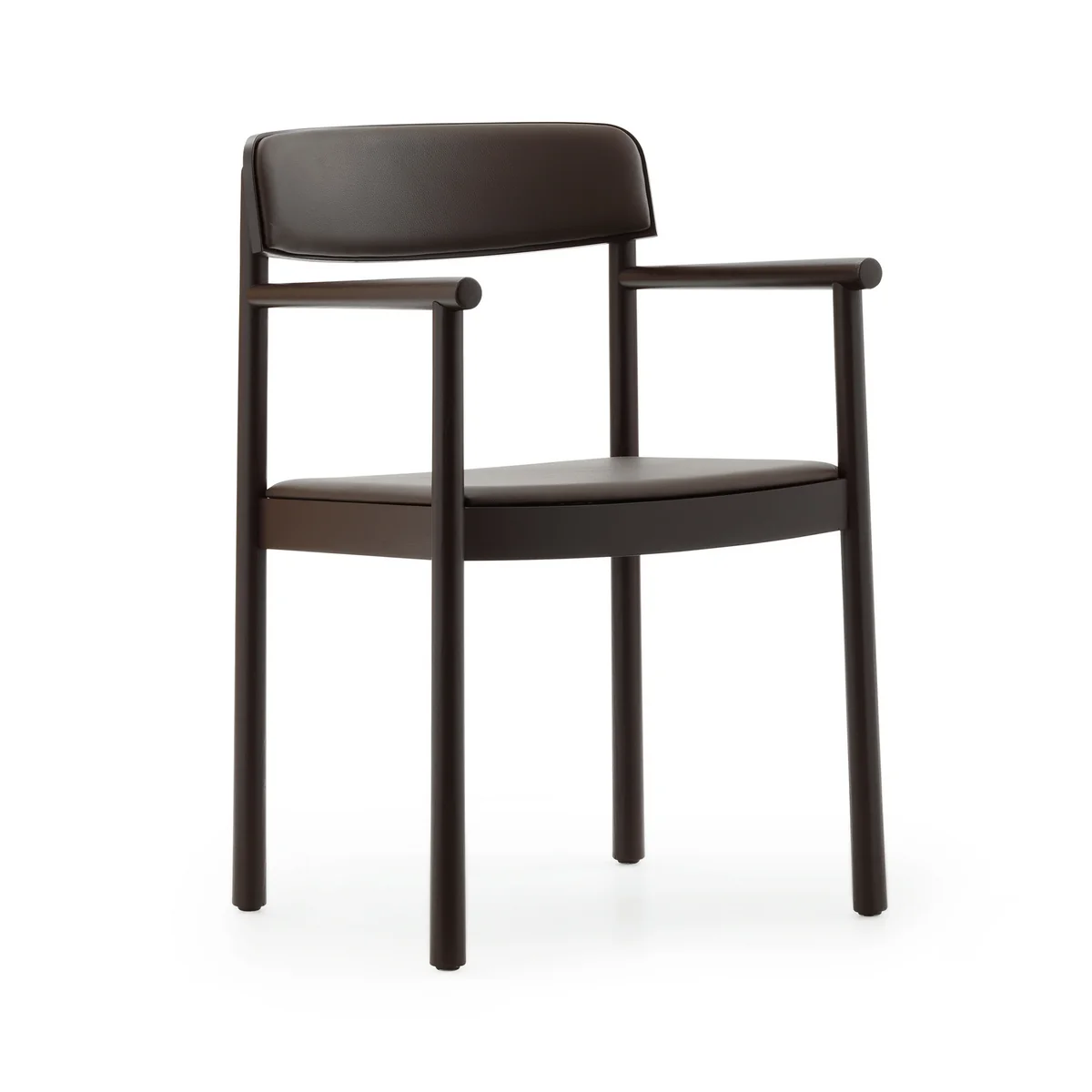 Normann Copenhagen - Timb Chaise avec accoudoirs, marron / chocolat (Ultra cuir)