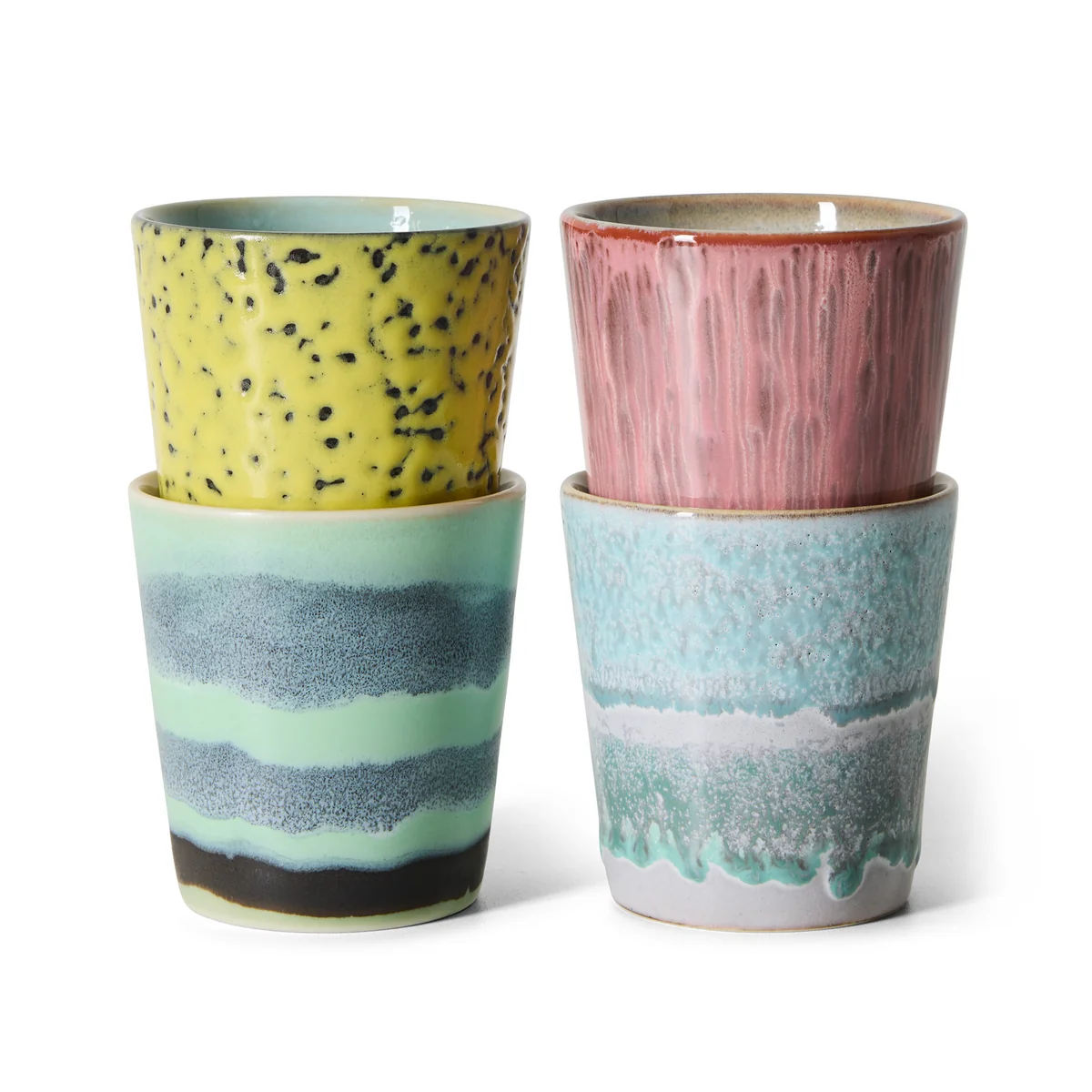 HKliving - 70's Tasse à café, 230 ml, artistic (set de 4) HKliving - 70's Tasse à café, 230 ml, artistic (set de 4)