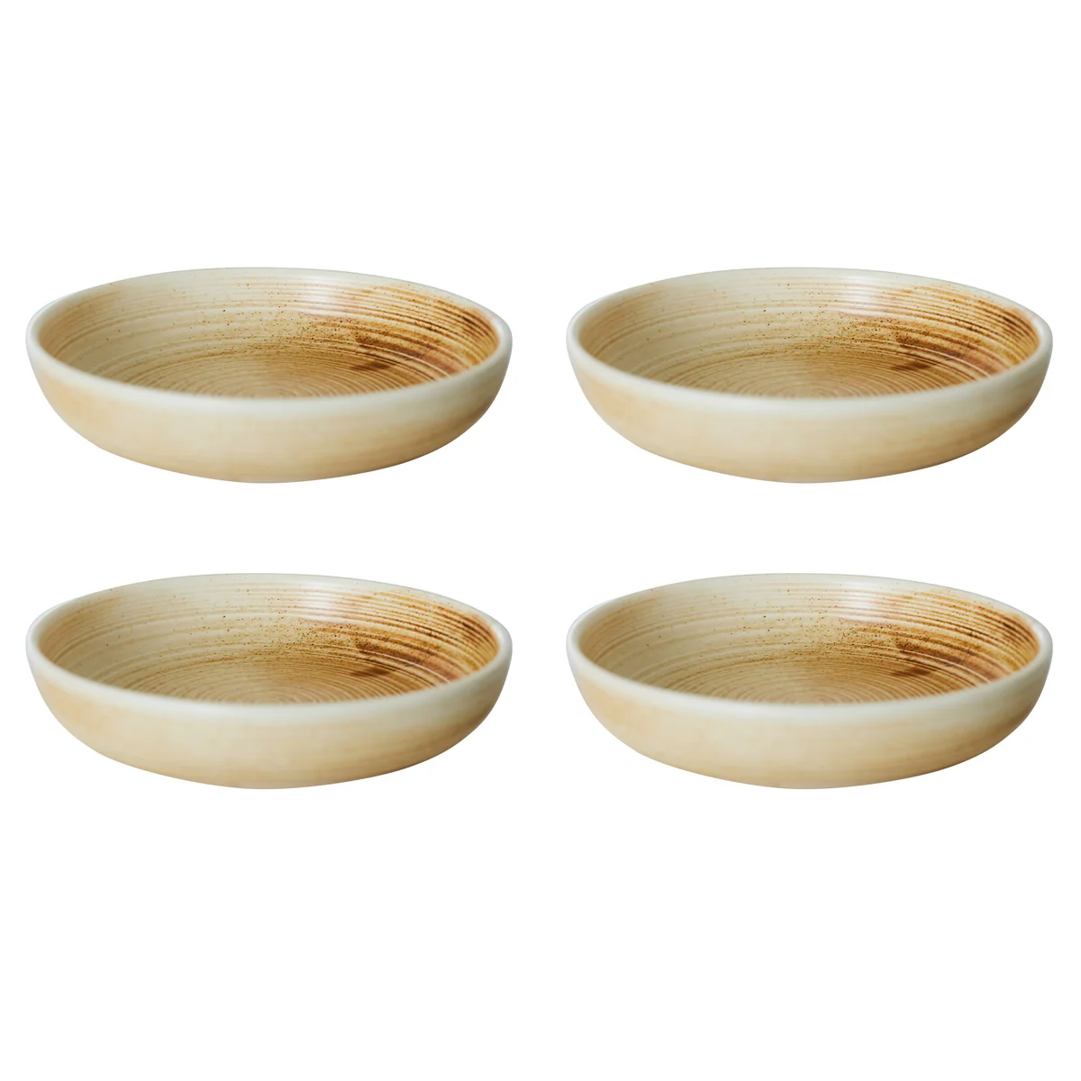 HKliving - Chef Ceramics Assiette creuse, Ø 21,5 cm, rustic cream/brown (set de 4)