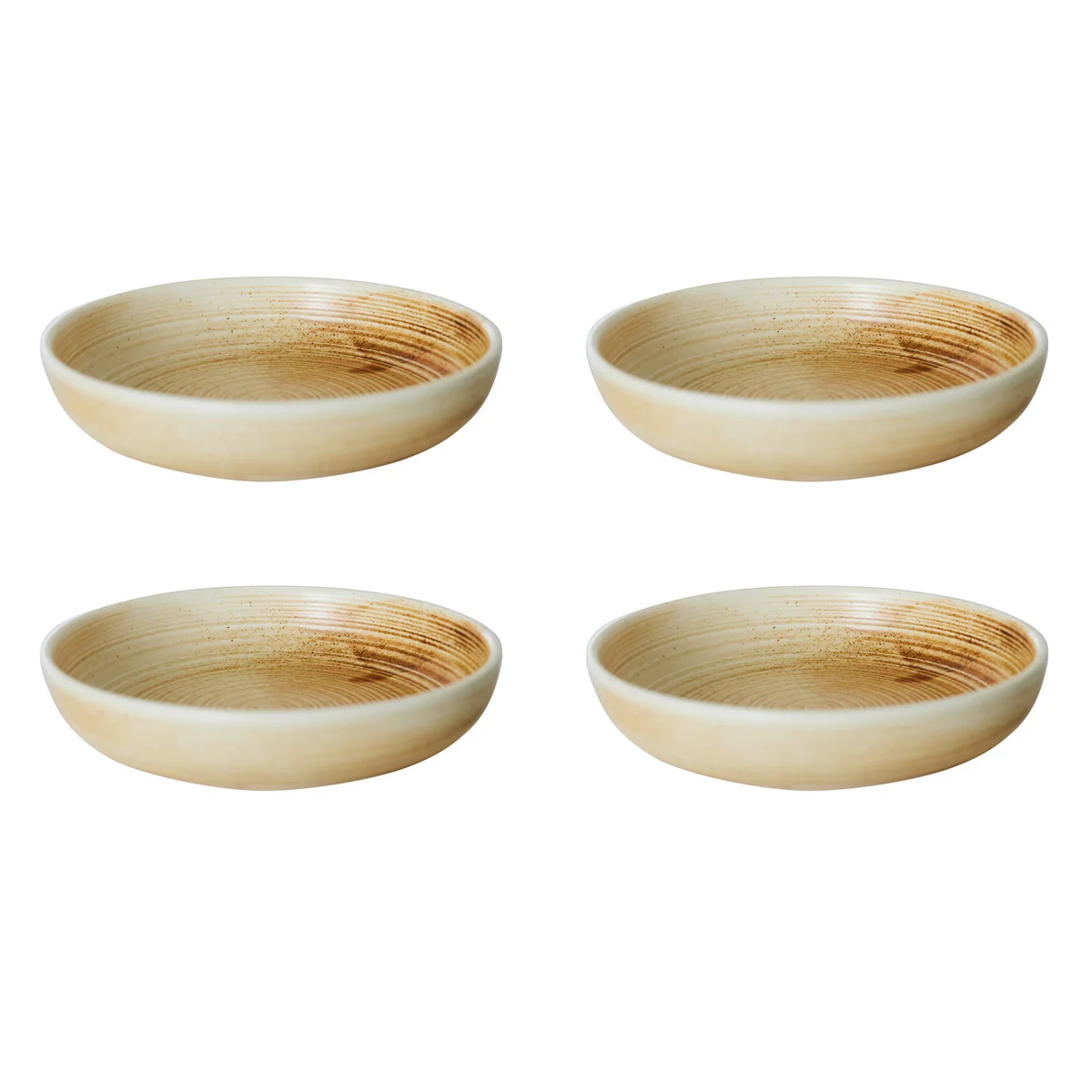 HKliving - Chef Ceramics Assiette creuse, Ø 19,3 cm, rustic cream/brown (set de 4)
