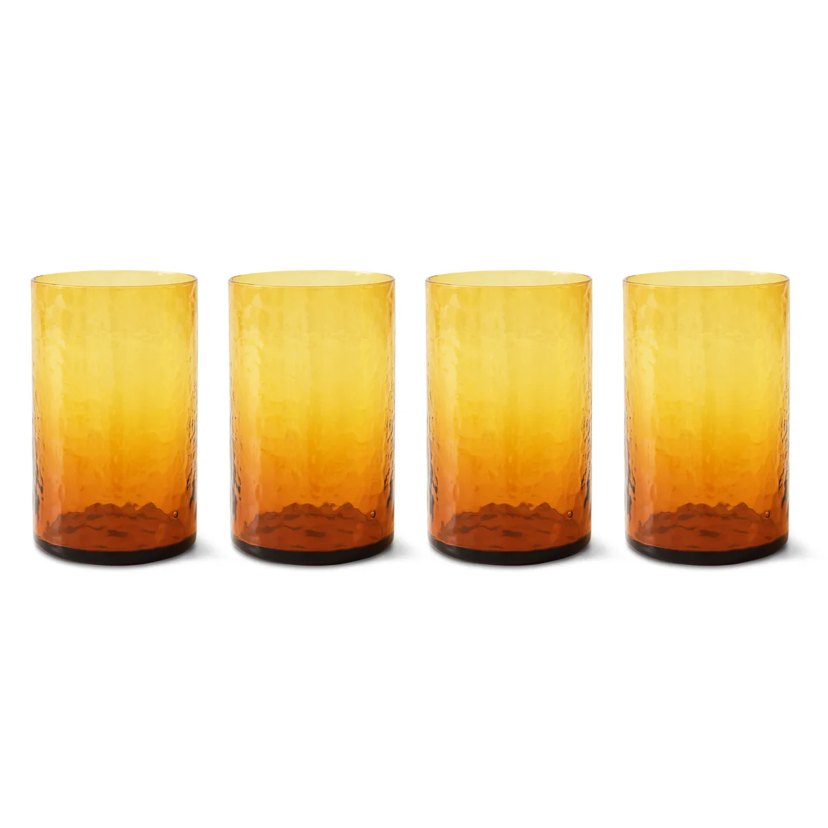 HKliving - Tube Verre, H 12 cm / 400 ml, amber (set de 4) HKliving - Tube Verre, H 12 cm / 400 ml, amber (set de 4)