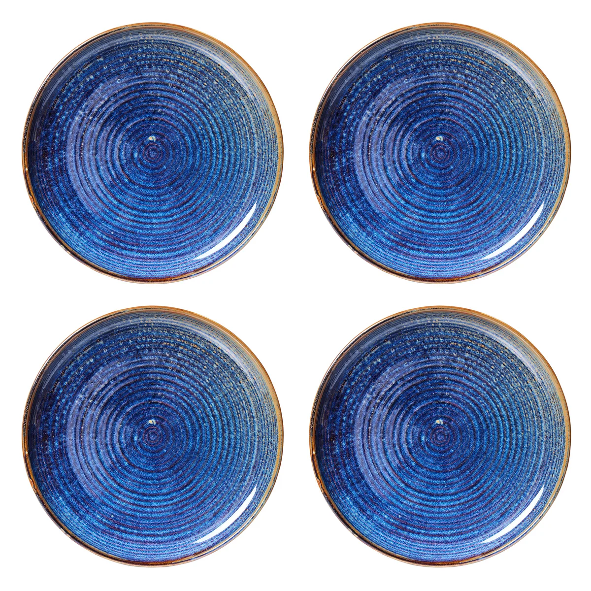HKliving - Chef Ceramics Assiette, Ø 26 cm, rustic blue (set de 4)