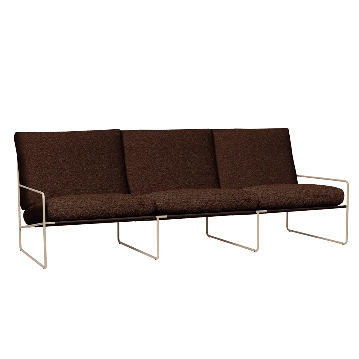 Ferm Living - Desert Outdoor Canapé 3 places, cashmere / chestnut (Pure Bouclé) Ferm Living - Desert Outdoor Canapé 3 places, cashmere / chestnut (Pure Bouclé)