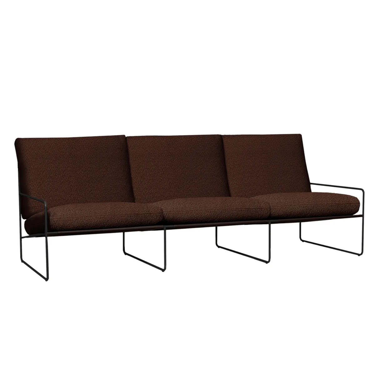 Ferm Living - Desert Outdoor Canapé 3 places, noir / chestnut (Pure Bouclé) Ferm Living - Desert Outdoor Canapé 3 places, noir / chestnut (Pure Bouclé)