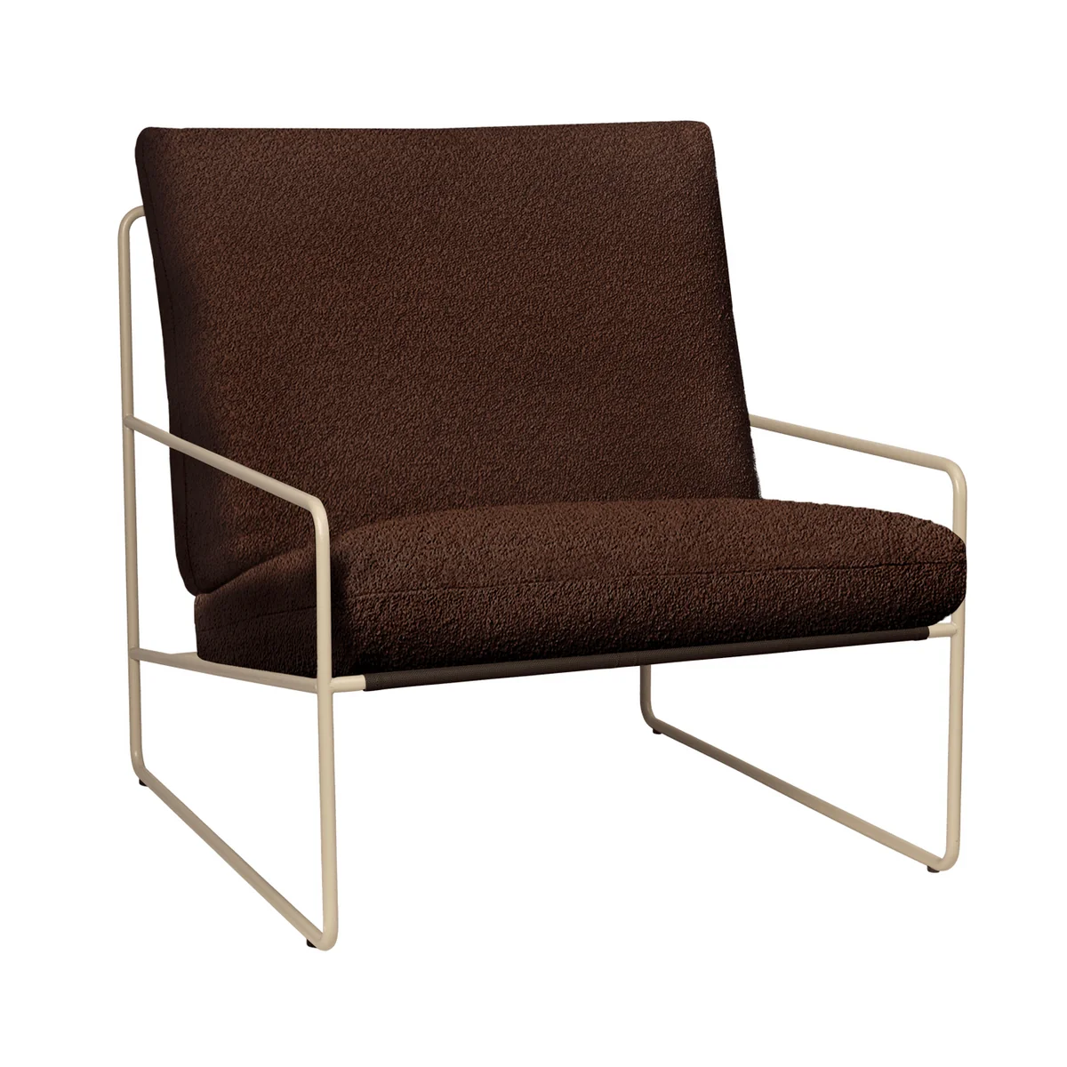 Ferm Living - Desert Fauteuil d'extérieur, cashmere / chestnut (Pure Bouclé) Ferm Living - Desert Fauteuil d'extérieur, cashmere / chestnut (Pure Bouclé)