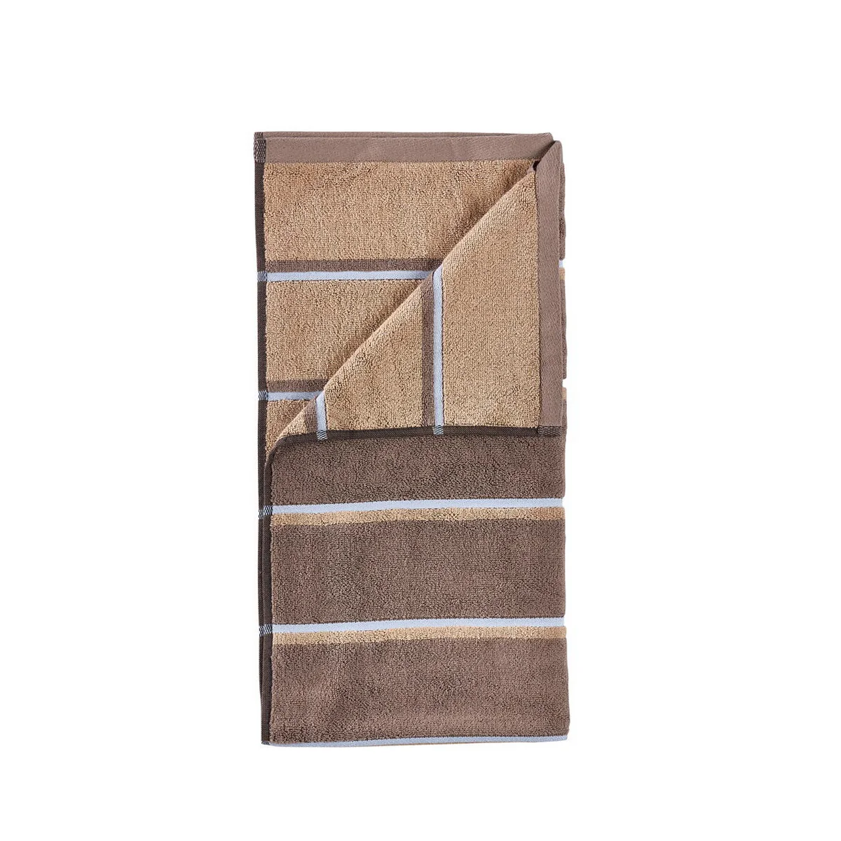 Zone Denmark - Serviette de bain Sauna, 70 x 140, Taupe / Camel / Sky Blue