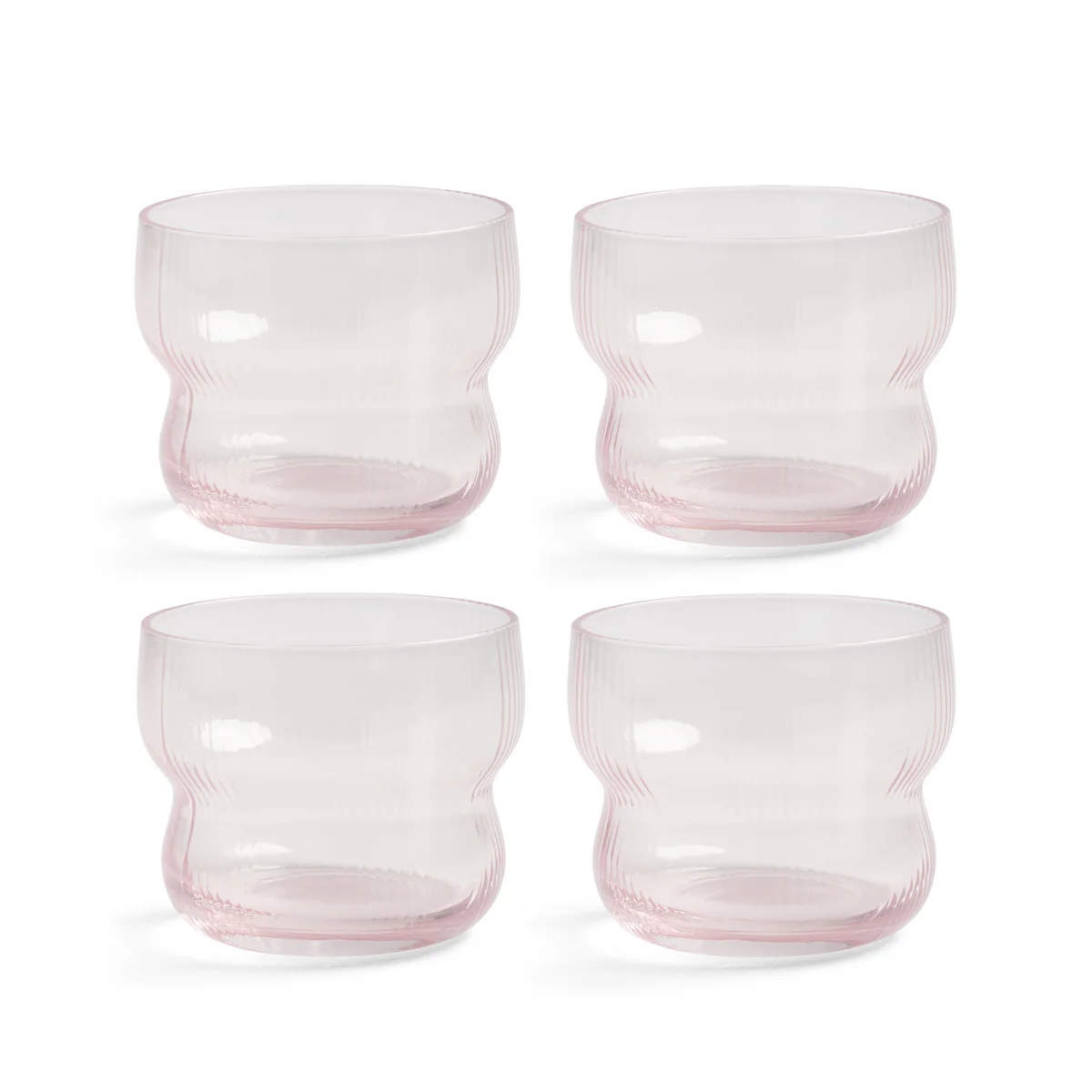 & klevering - Petal Verre à boire 150 ml, rose (set de 4)