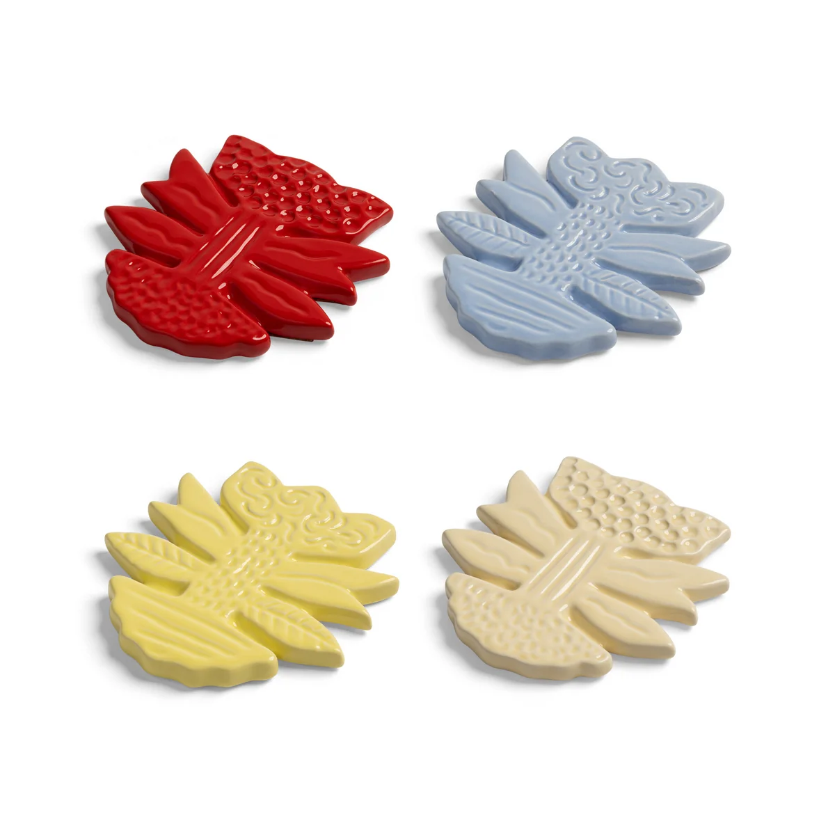& klevering - Fleur dessous de verre, Ø 9,5 cm, multicolore (set de 4)