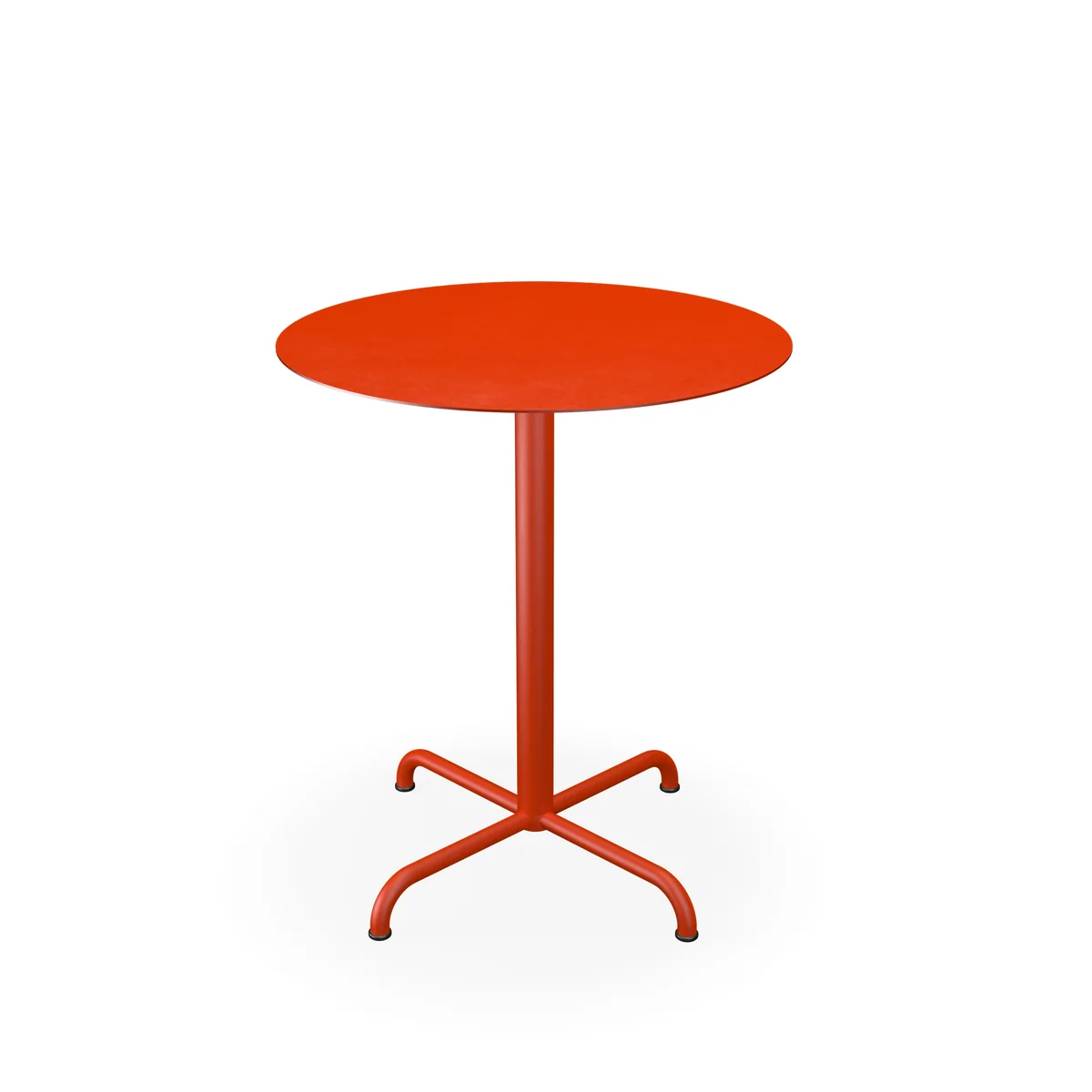 HOUE - Pico Table de jardin, Ø 64 cm, piétement 4 étoiles, cayenne