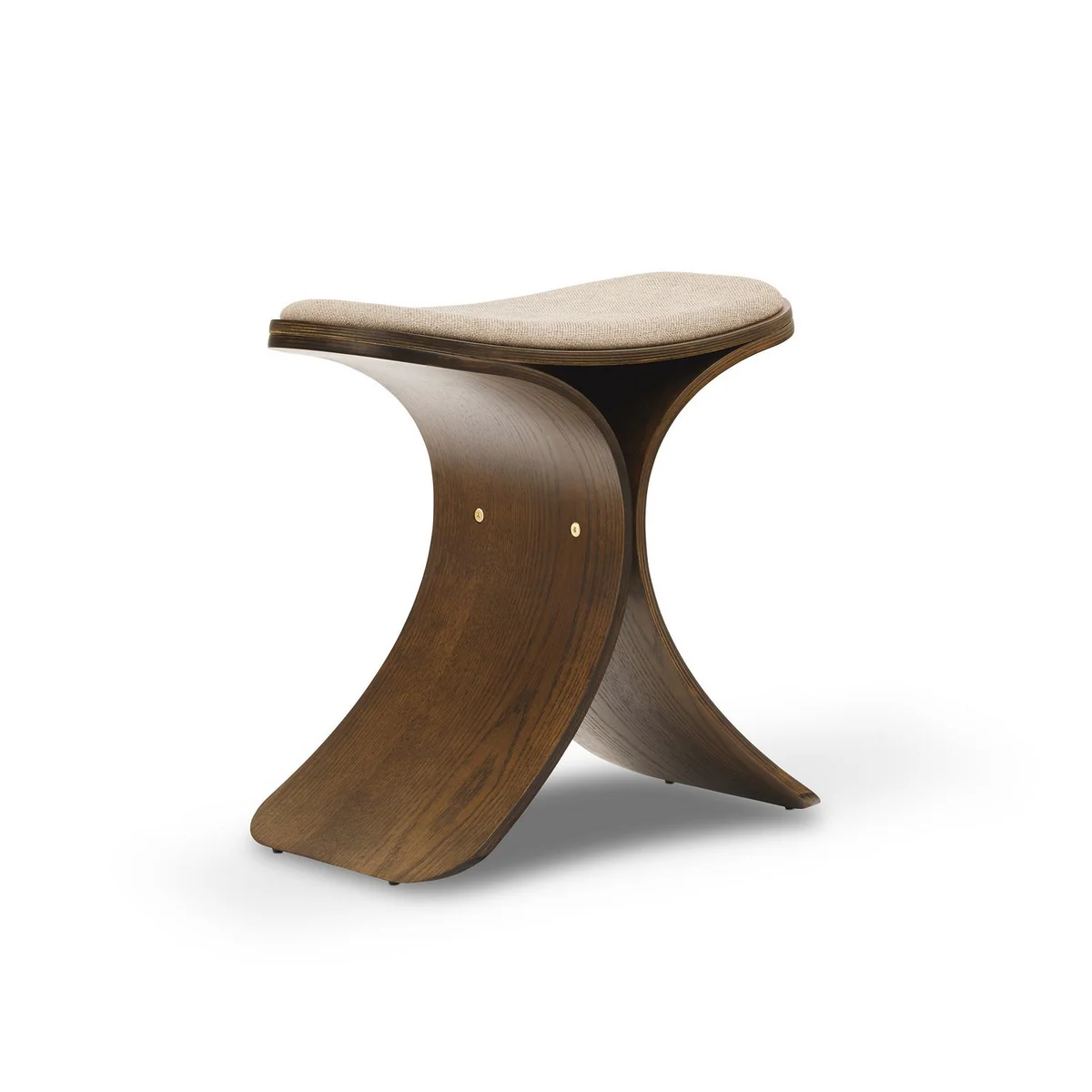 Gejst - Luno Tabouret Dark Oak / Dark Beige Textile Gejst - Luno Tabouret Dark Oak / Dark Beige Textile