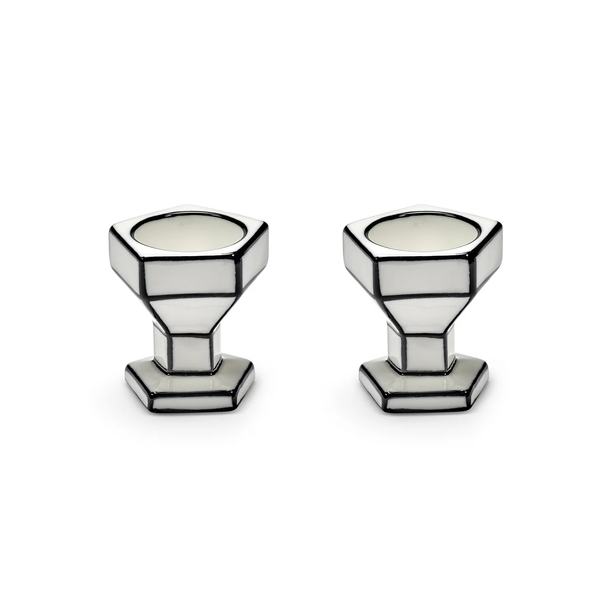 Serax - Carte Blanche Coquetiers, blanc / noir (set de 2)