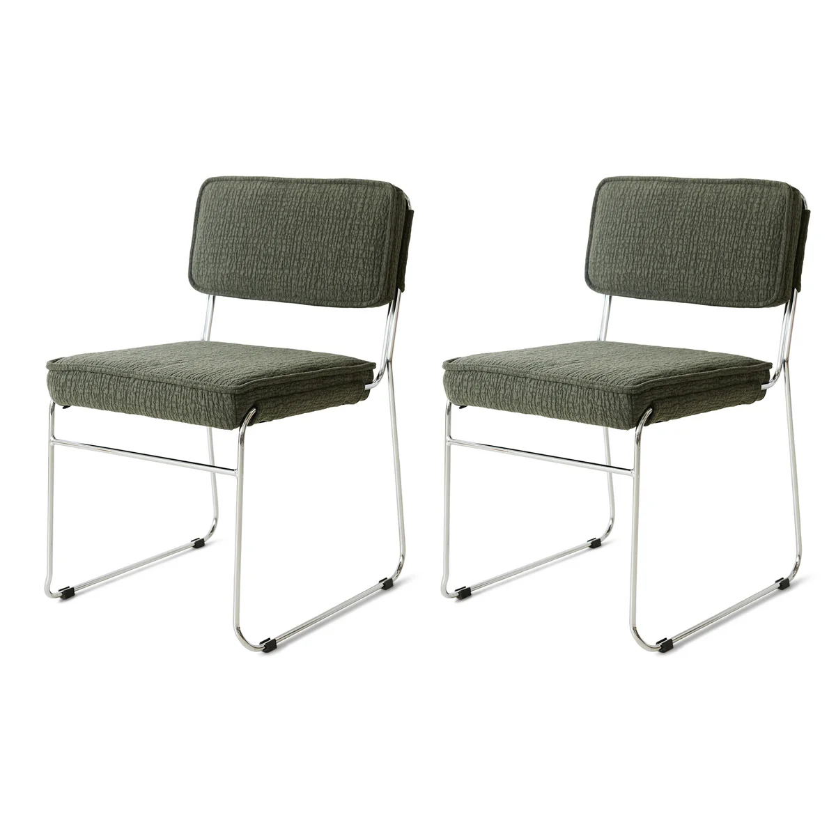 HKliving - Endless Chaise de salle à manger, edge / wild olive (lot de 2)